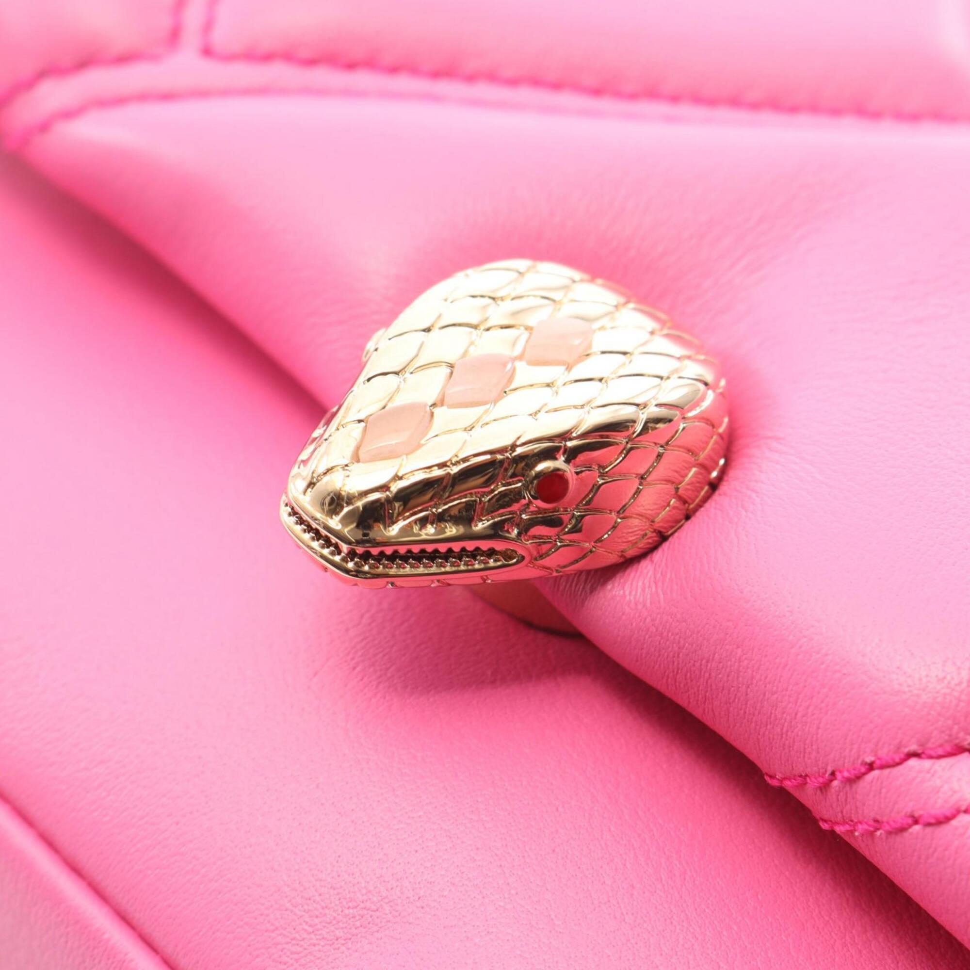 Bvlgari Pink Leather Handbag (Pre-Owned)