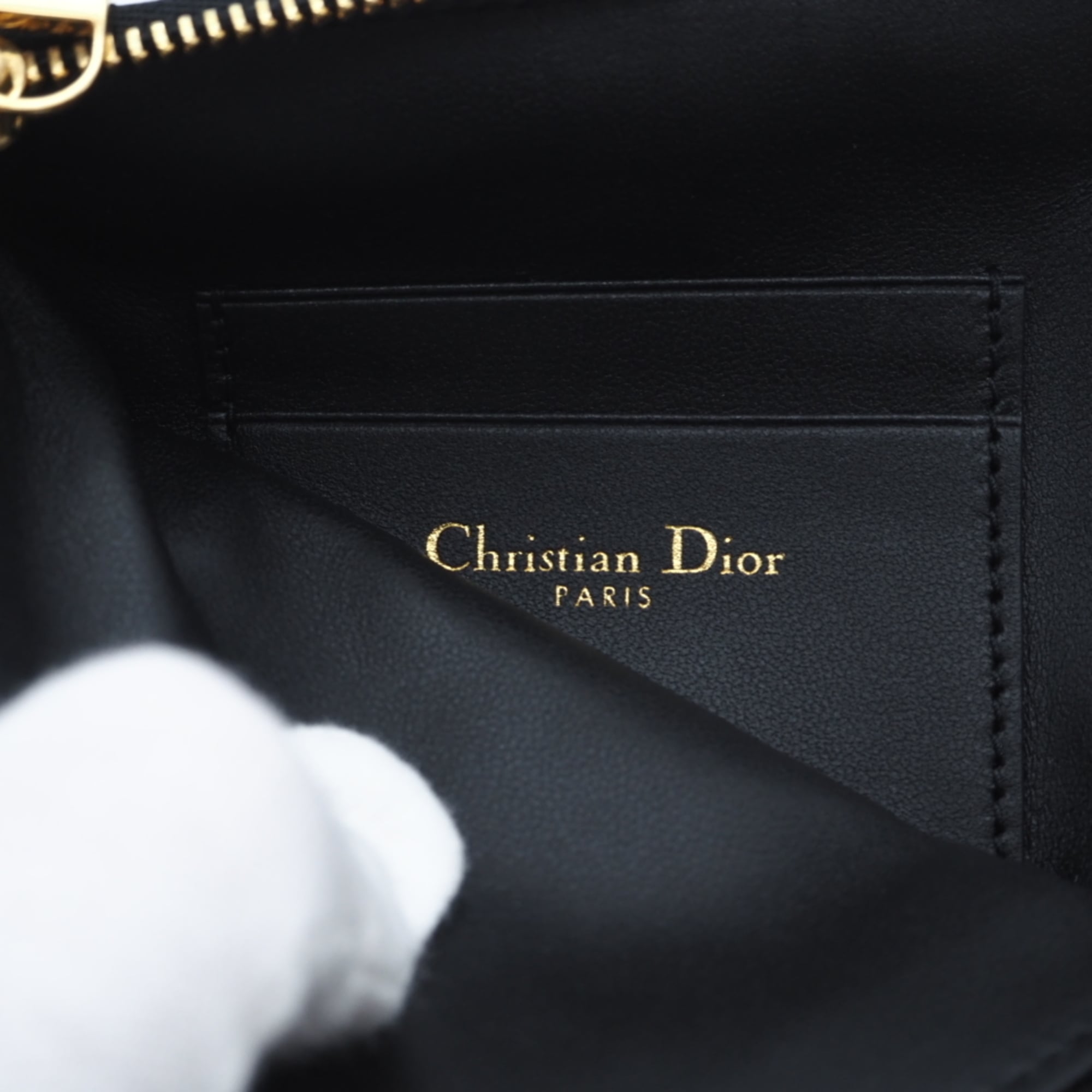 Christian Dior Black White Leather Shoulder Bag (Pre-Owned)
