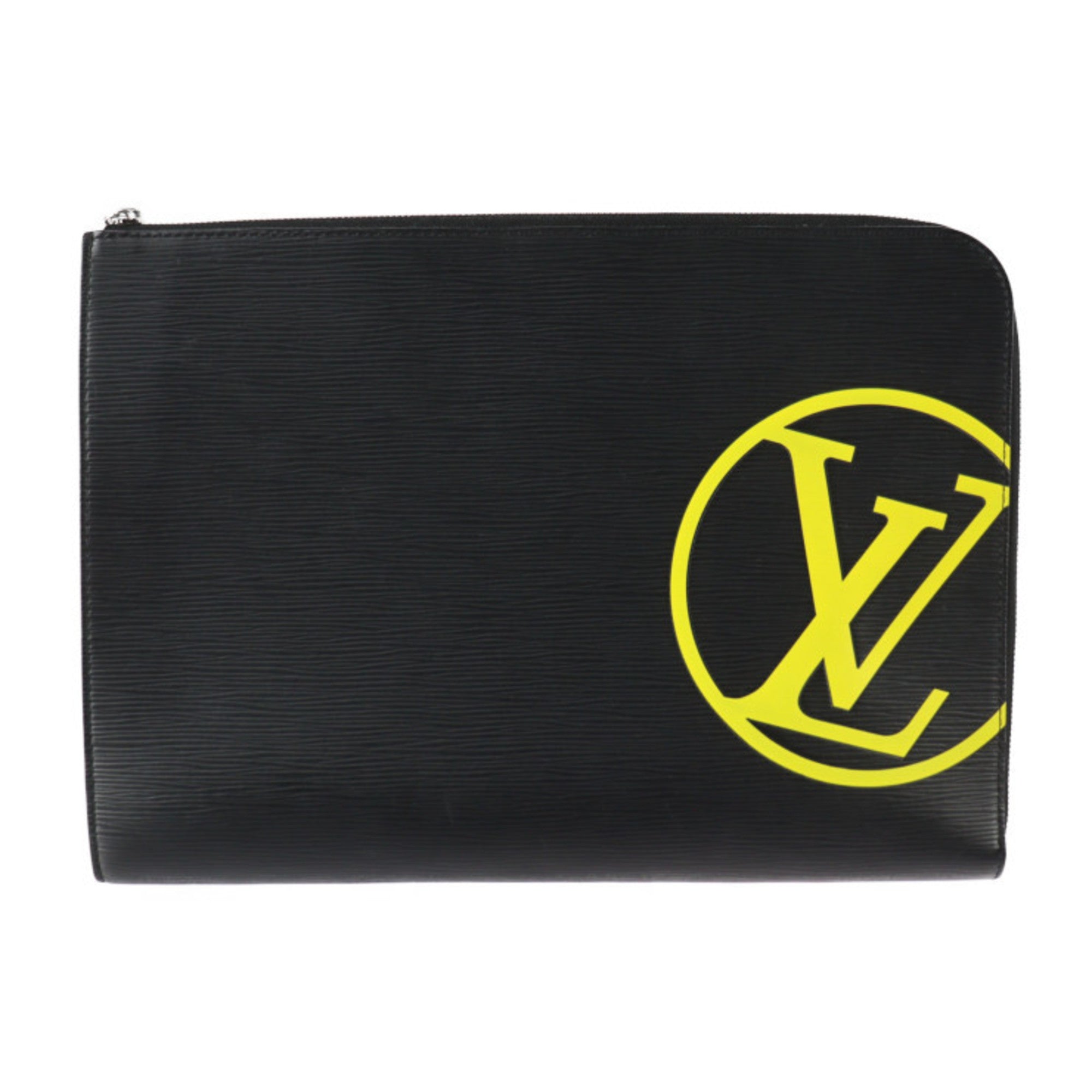 Louis Vuitton Black Yellow Epi Leather Clutch Bag Handbag Pochette Pouch (Pre-Owned)