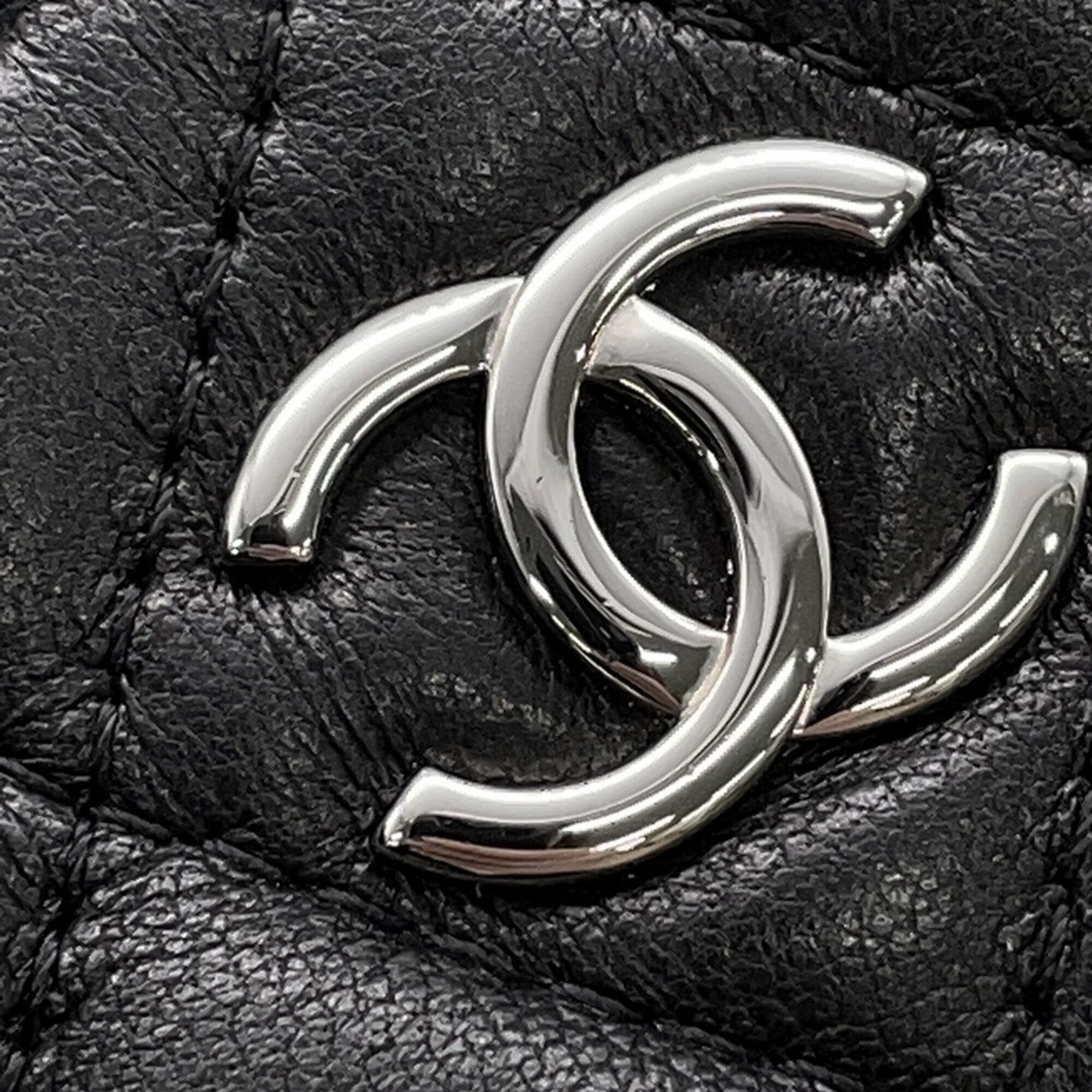 Chanel Black Leather Chain/Shoulder Wallet (Pre-Owned)