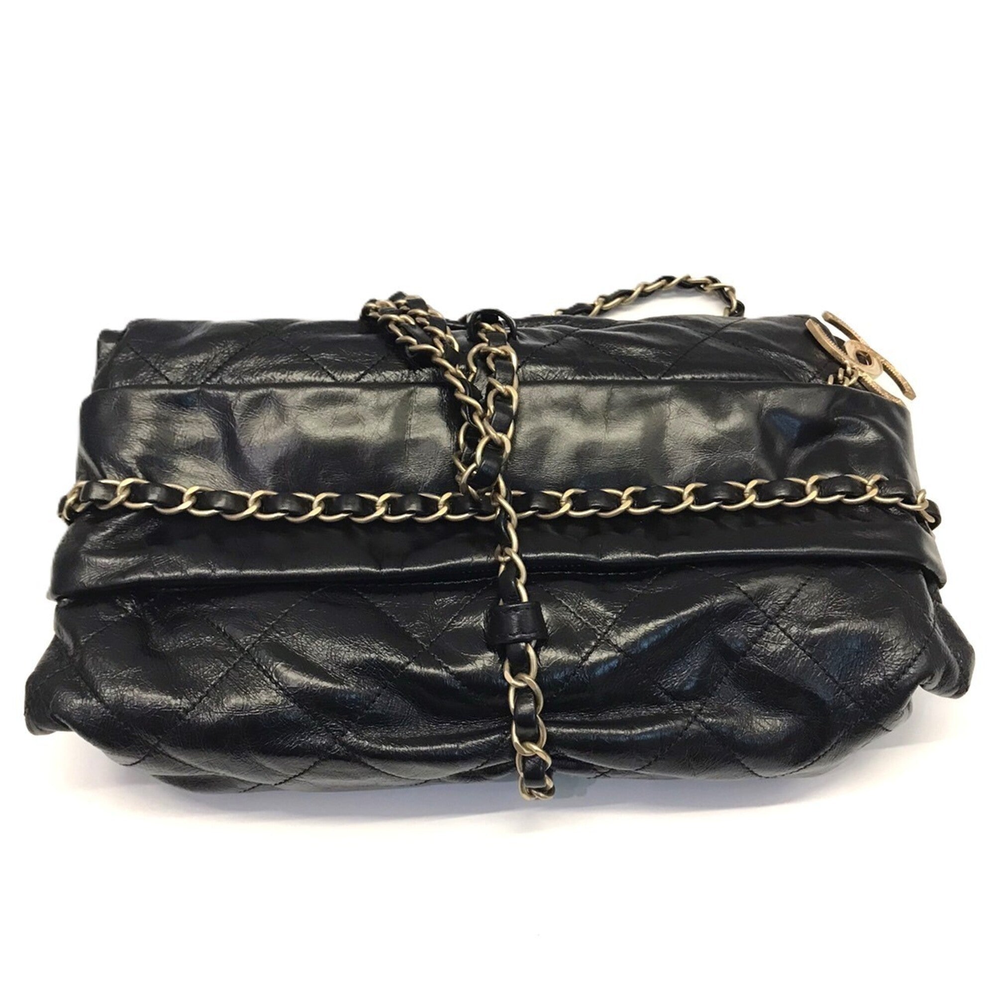 Chanel Black Leather Clutch Bag (Pre-Owned)