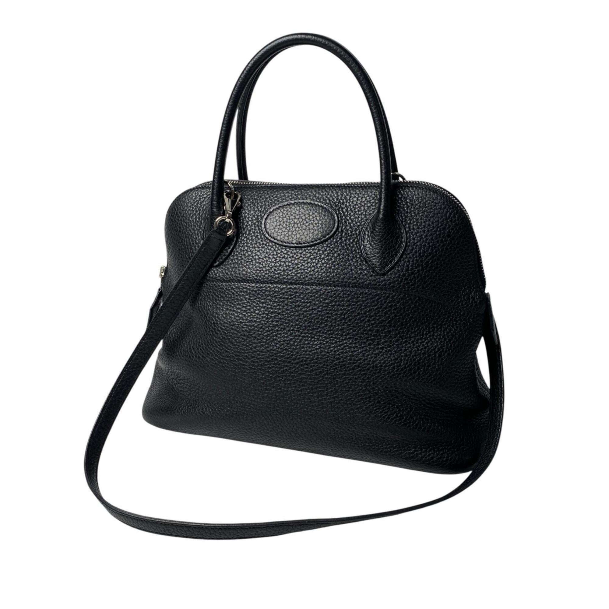 Hermes Black Taurillon Clemence Leather Handbag Shoulder Bag (Pre-Owned)