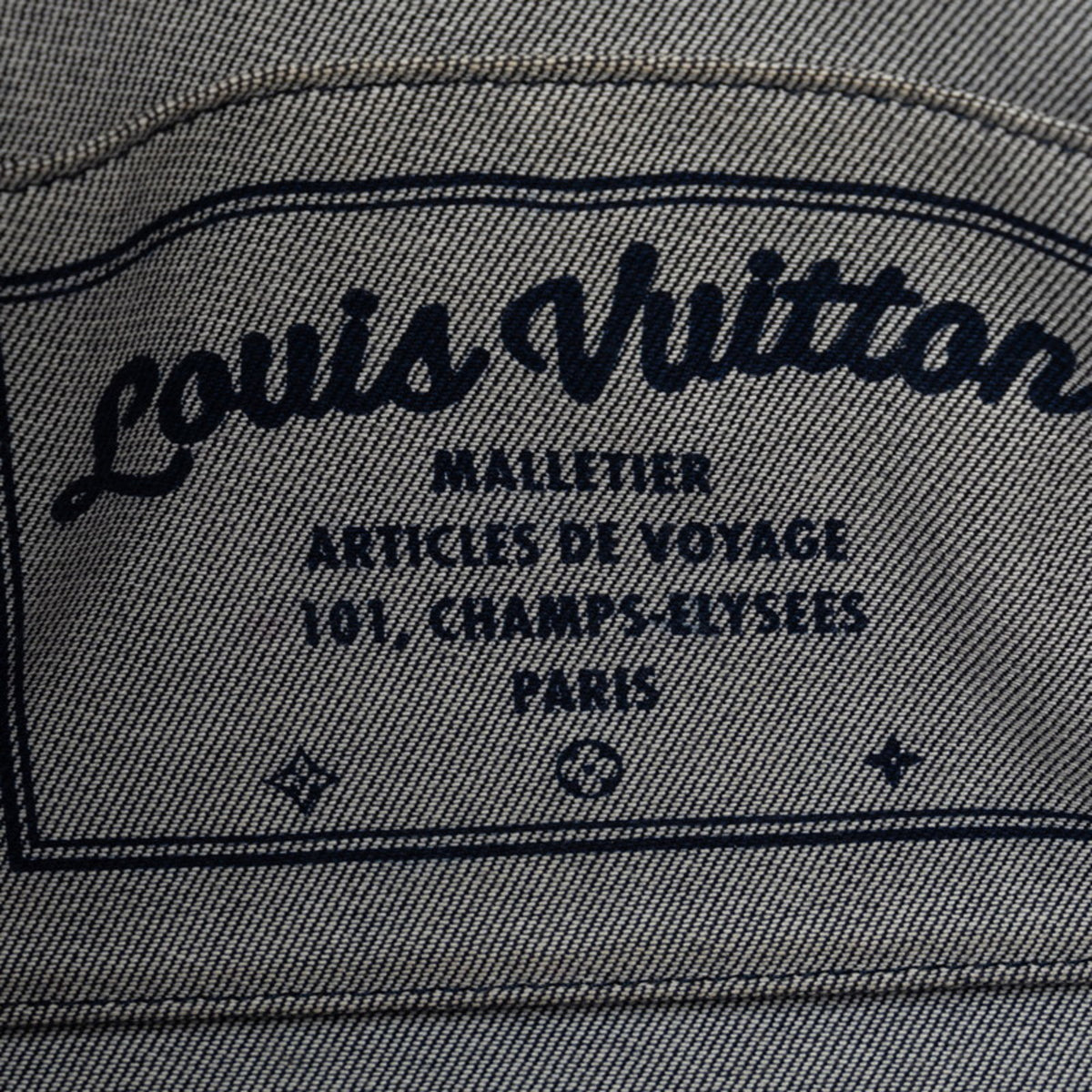 Louis Vuitton Blue Red Color Denim Leather Shoulder Bag Tote Bag (Pre-Owned)