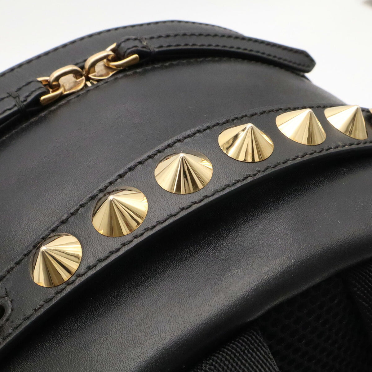 Fendi Black Nylon Leather Backpack Handbag (Pre-Owned)