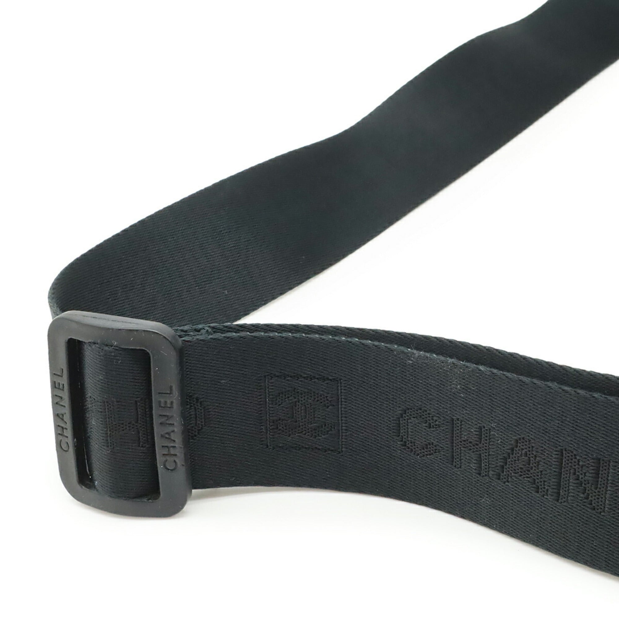 Chanel Black Navy Nylon Messenger Bag Shoulder Bag (Pre-Owned)