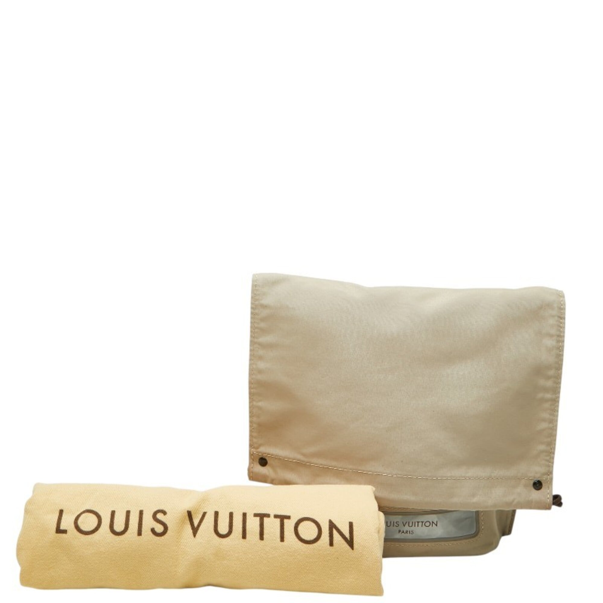 Louis Vuitton Beige Gray Gray Beige Polyester Elastane Handbag Pouch (Pre-Owned)