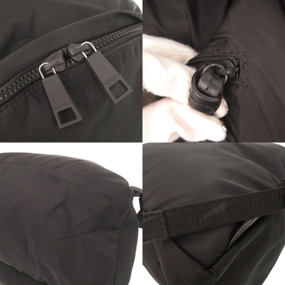 Versace Black Nylon Backpack (Pre-Owned)