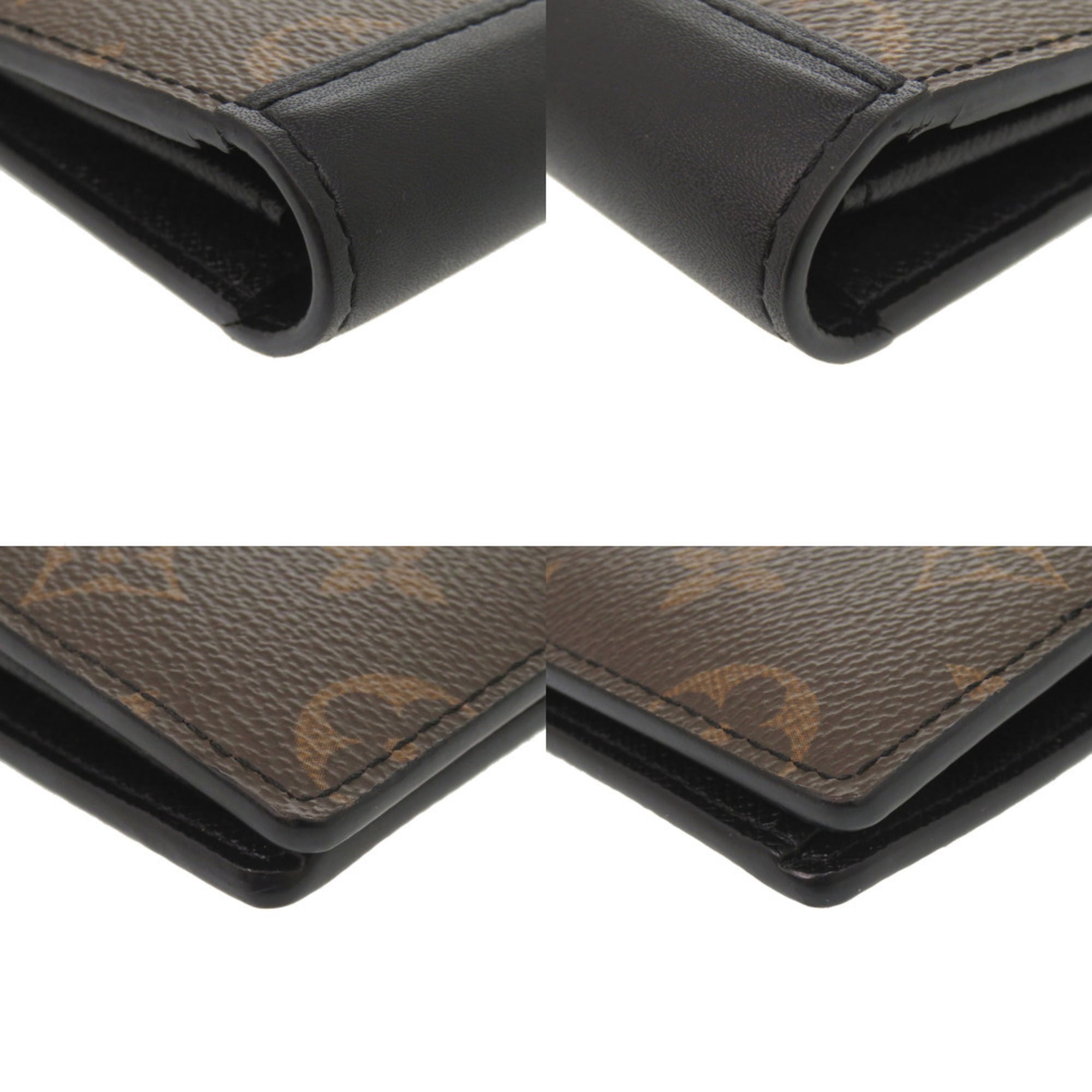 Louis Vuitton Monogram Macassar Black Brown Monogram Macassar Long Wallet (Bi-Fold) (Pre-Owned)