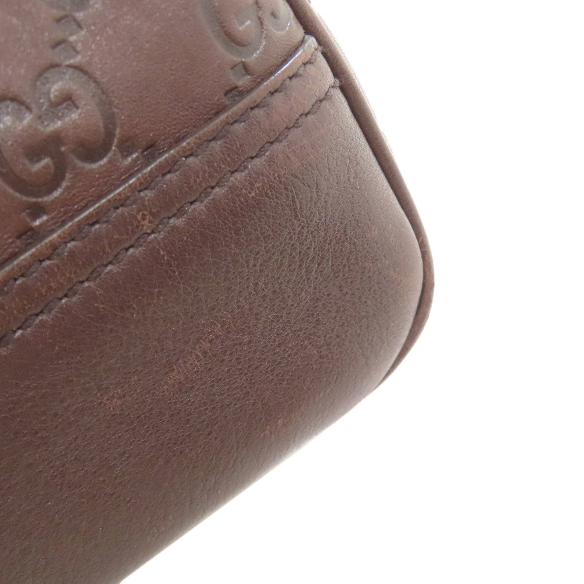 Gucci Dark Brown Leather Tote Bag (Pre-Owned)