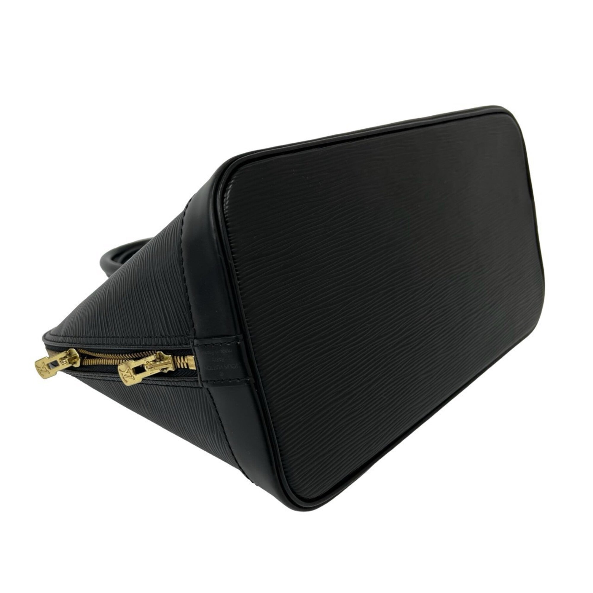 Louis Vuitton Black Leather Boston Bag Handbag (Pre-Owned)