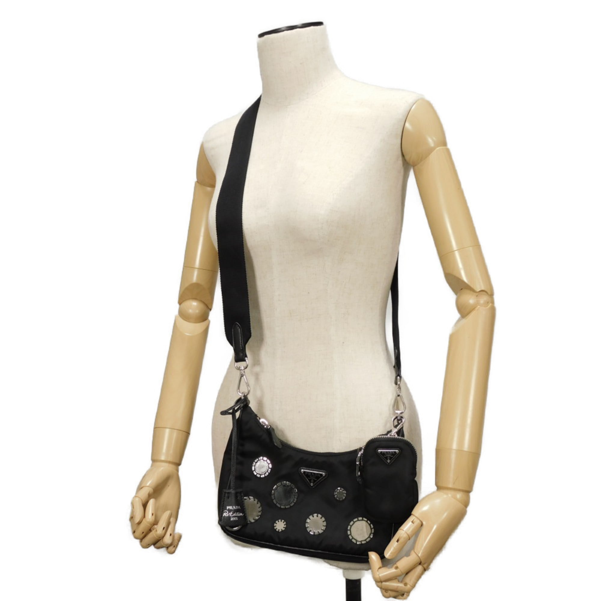 Prada Black Nylon Pouch Shoulder Bag (Pre-Owned)