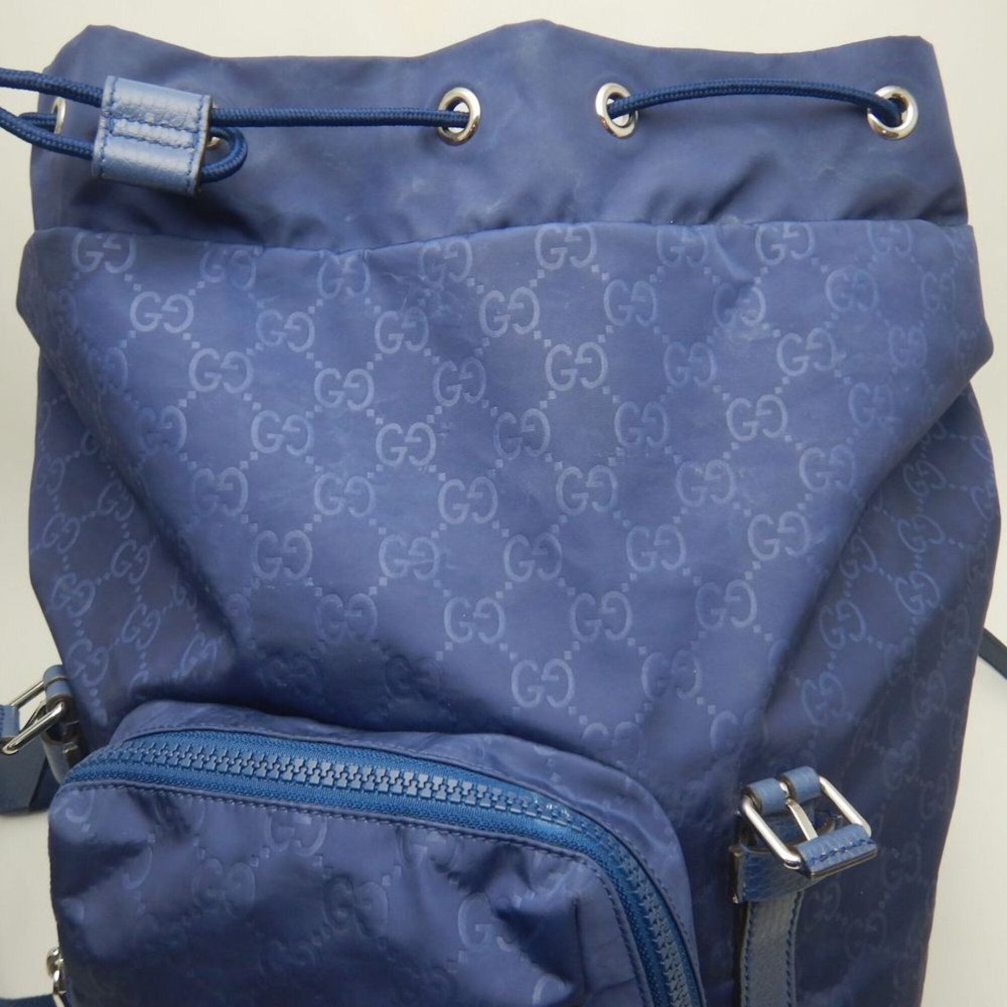 Gucci Navy Nylon Backpack (Pre-Owned)