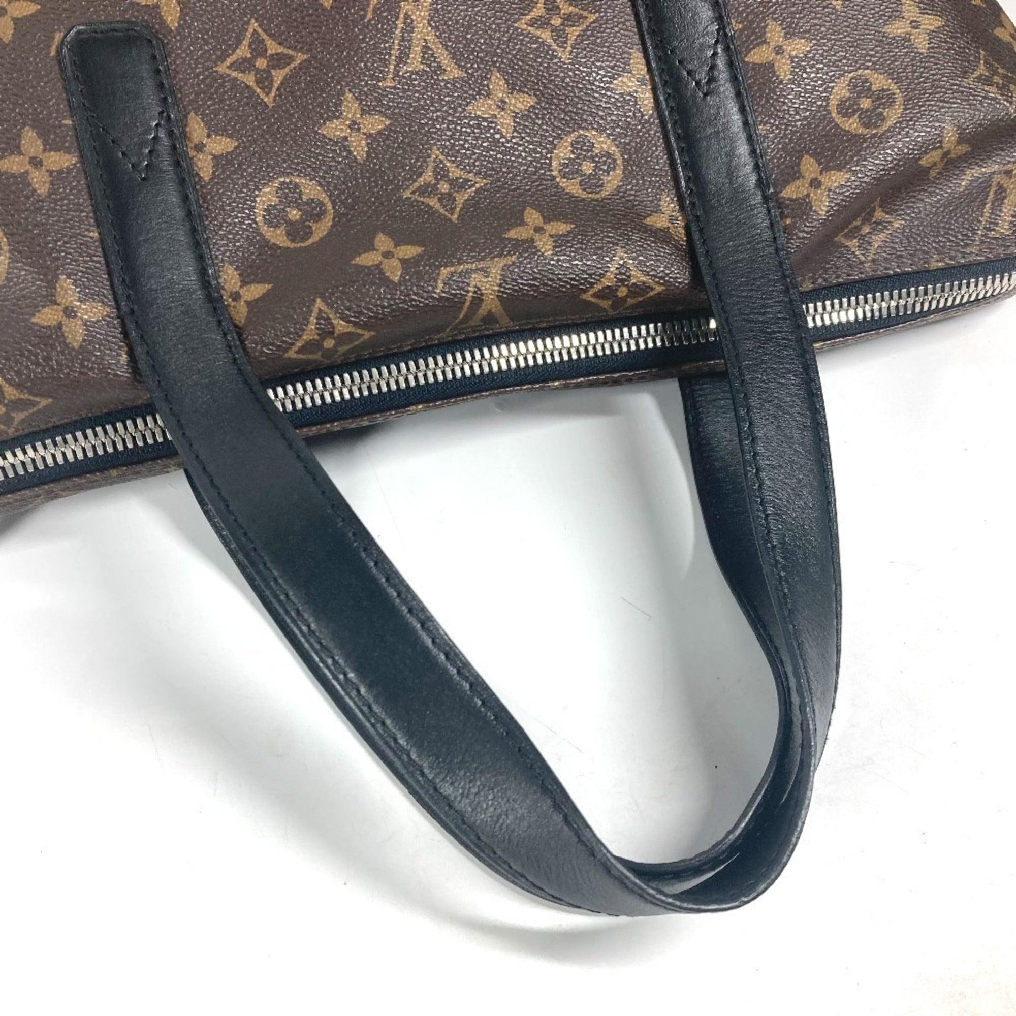 Louis Vuitton Black Brown Canvas Handbag Tote Bag (Pre-Owned)