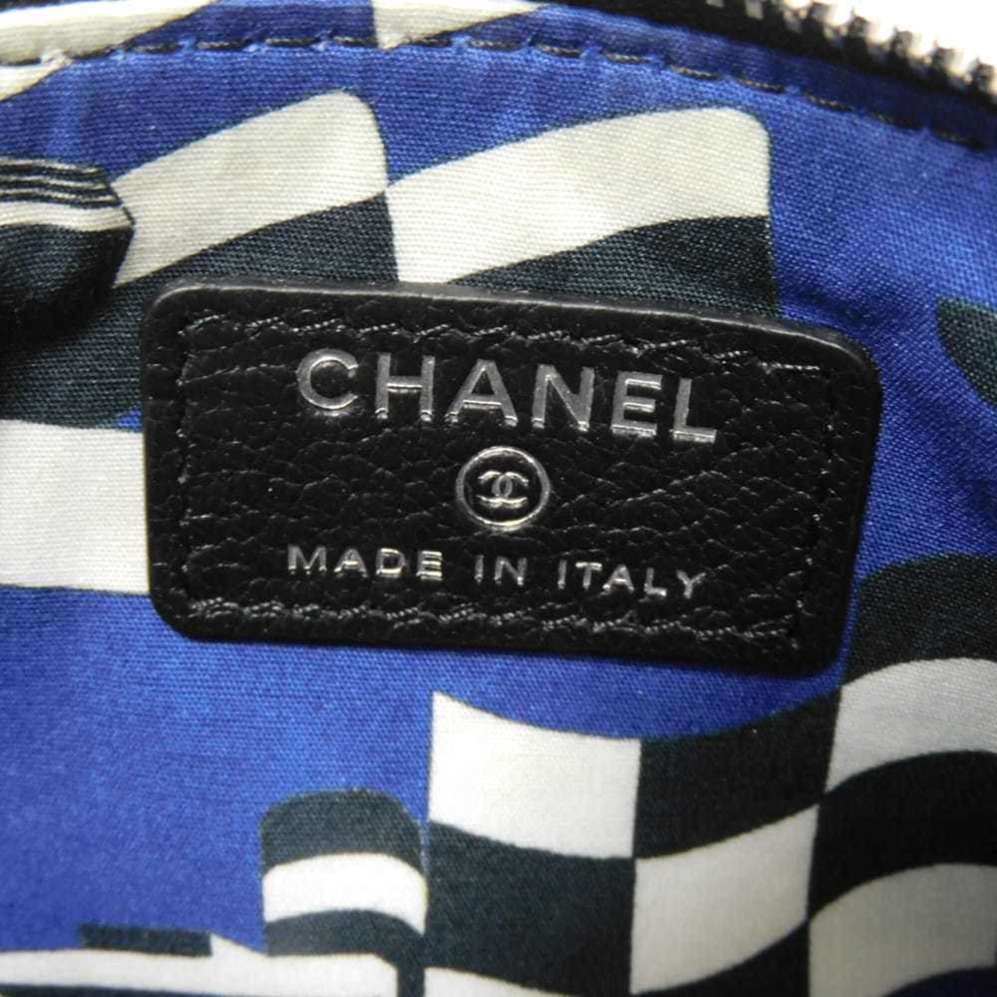 Chanel Black Leather Coin Purse/Coin Case (Pre-Owned)