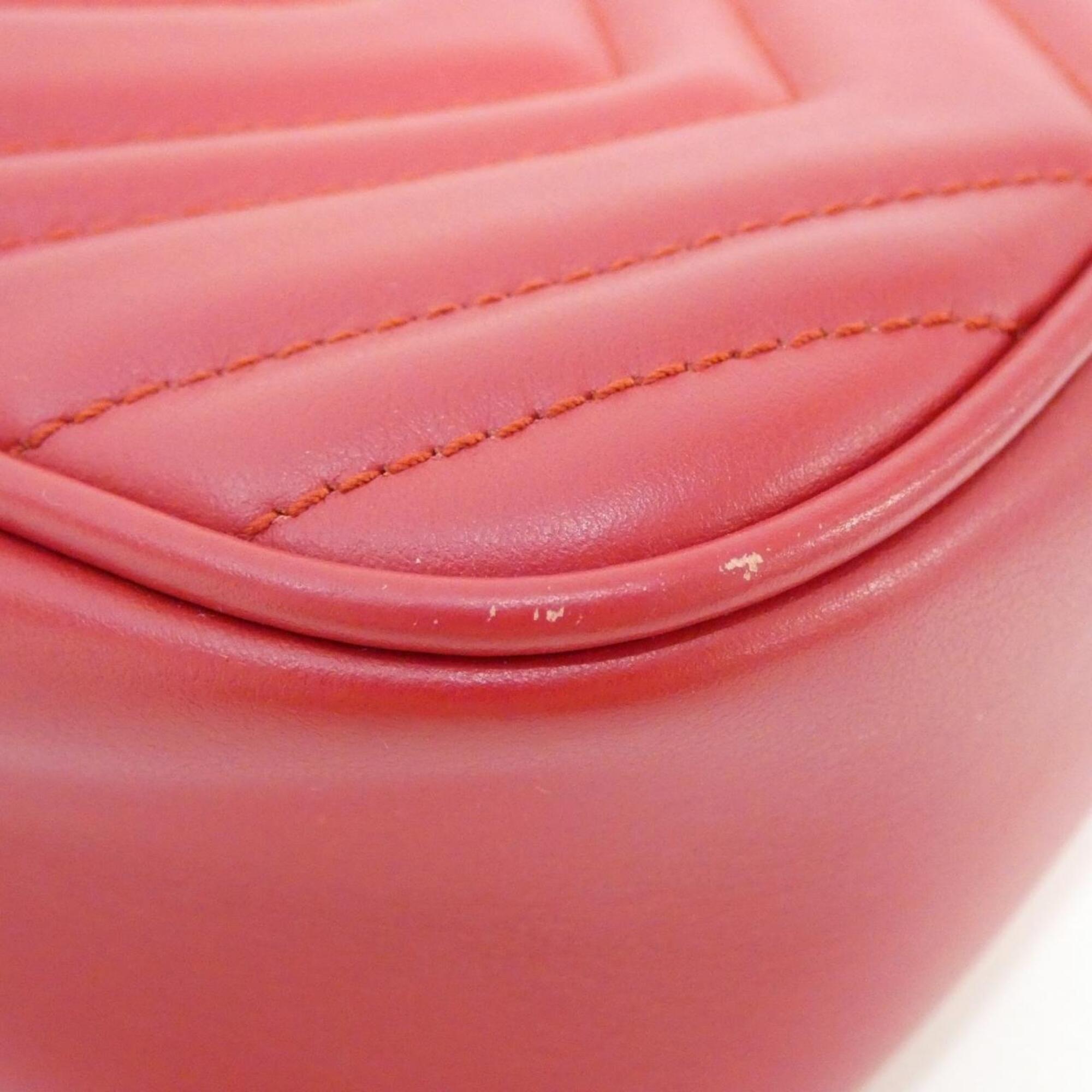 Gucci Red Color Leather Shoulder Bag (Pre-Owned)