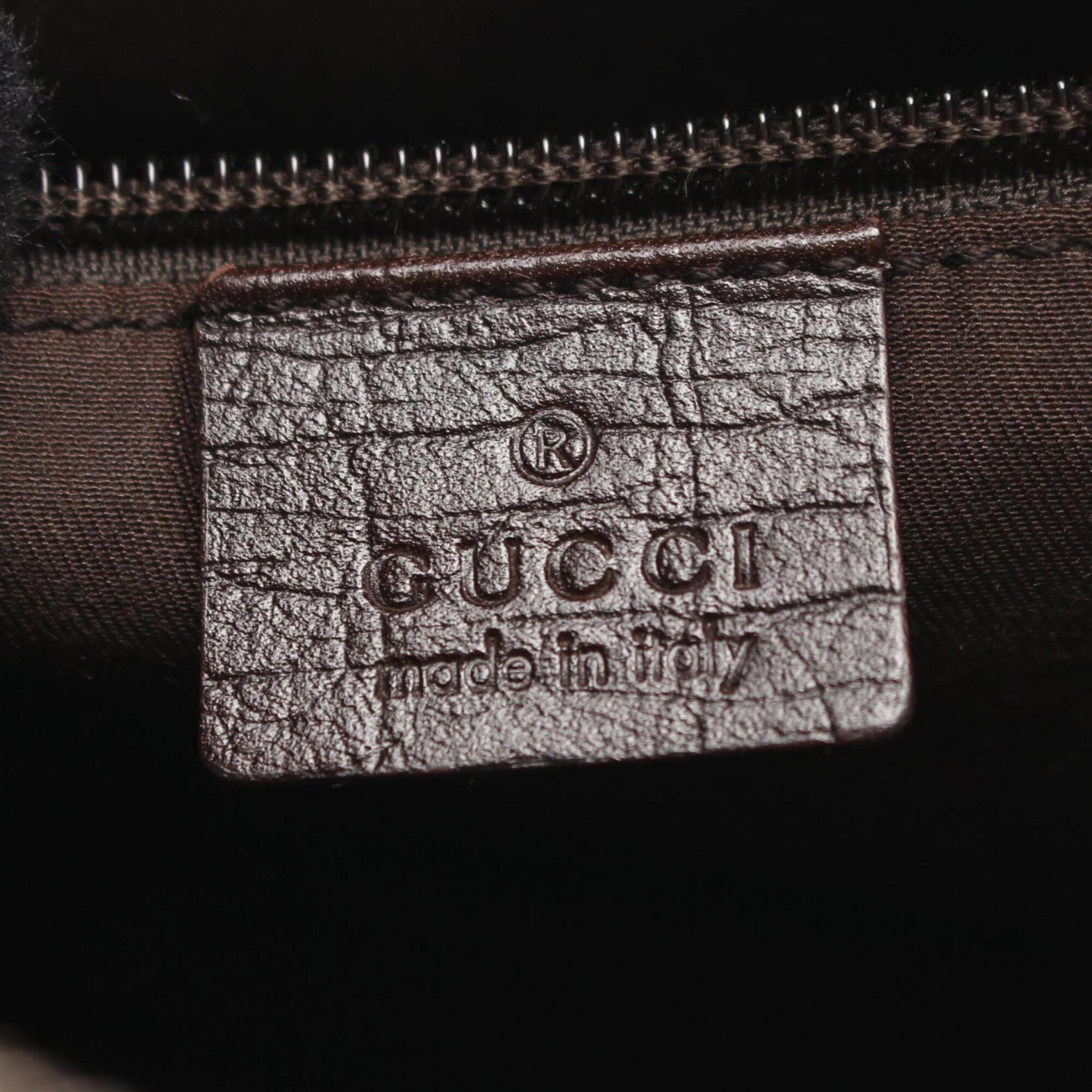 Gucci Beige Brown Gg Plus Leather Shoulder Bag (Pre-Owned)