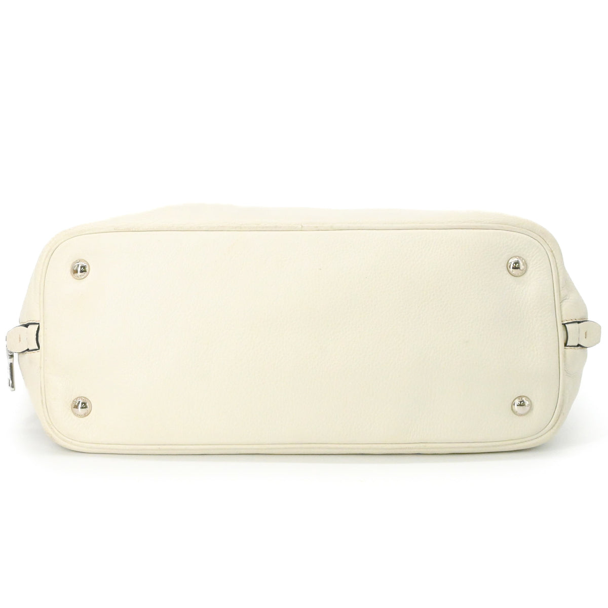 Prada White Leather Shoulder Bag Tote Bag (Pre-Owned)