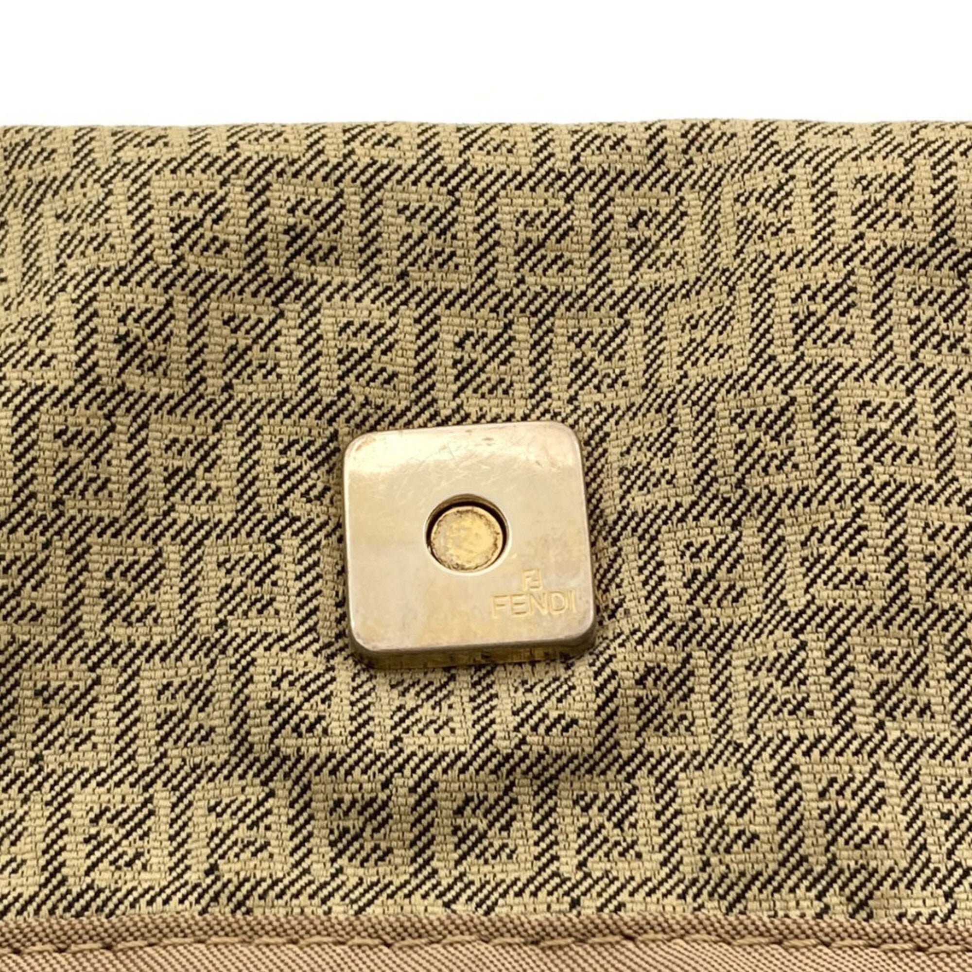 Fendi Zucchino Beige Canvas Tote Bag (Pre-Owned)