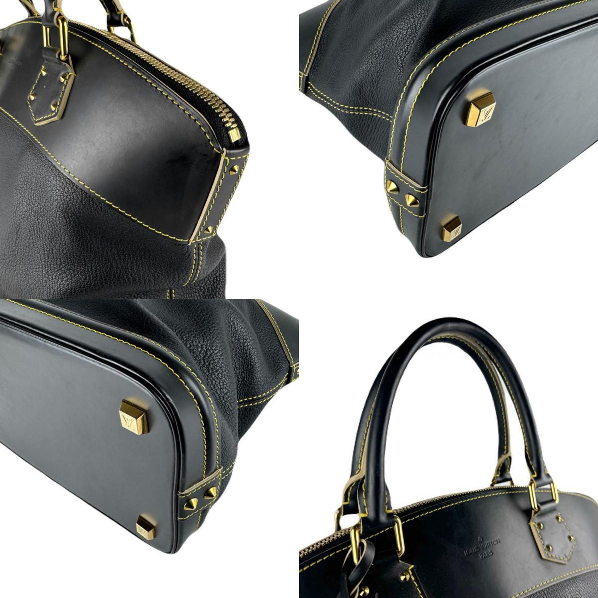 Louis Vuitton Noir Leather Handbag (Pre-Owned)