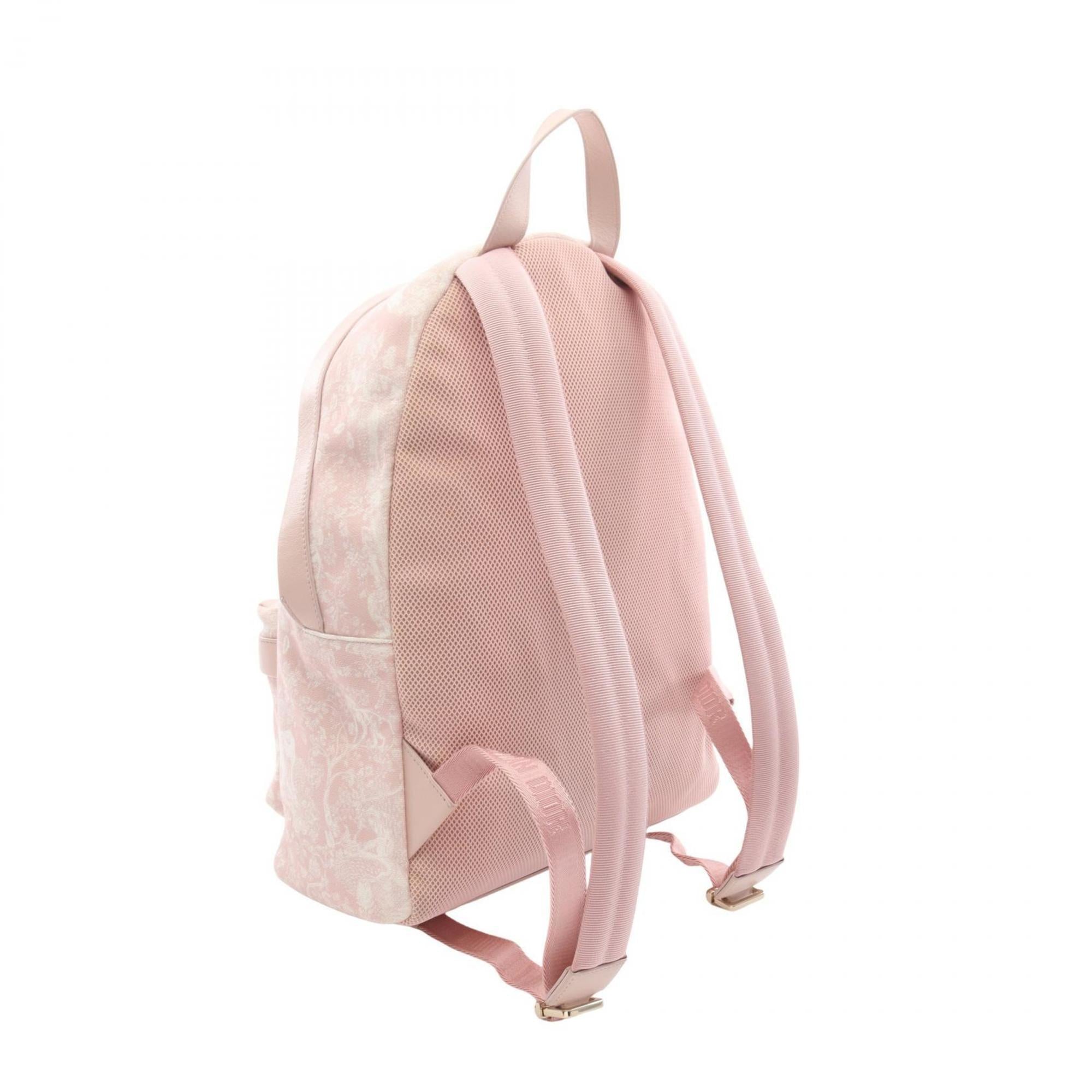 Christian Dior Pink Canvas Leather Backpack (Pre-Owned)