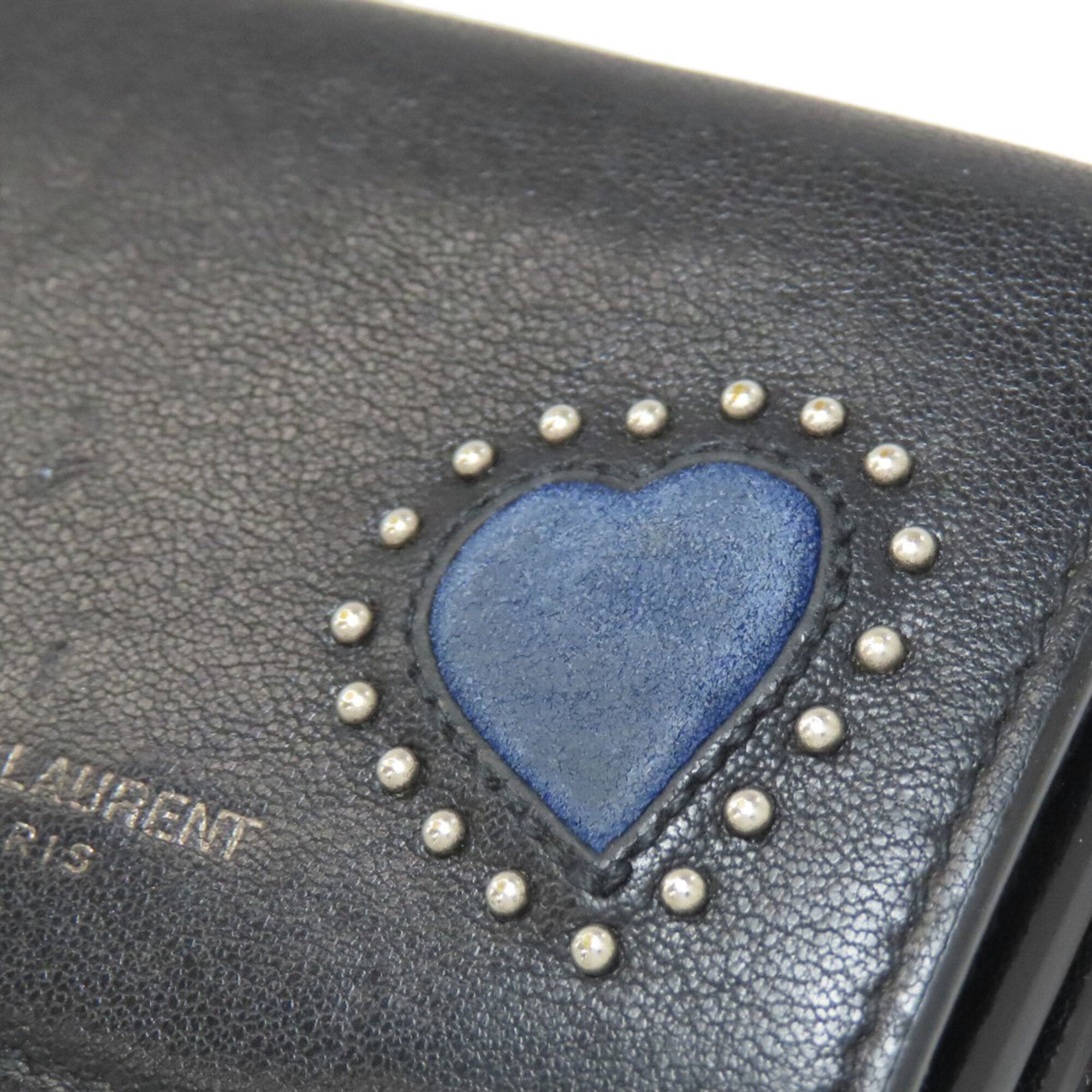 Yves Saint Laurent Black Blue Wallet (Tri-Fold) (Pre-Owned)