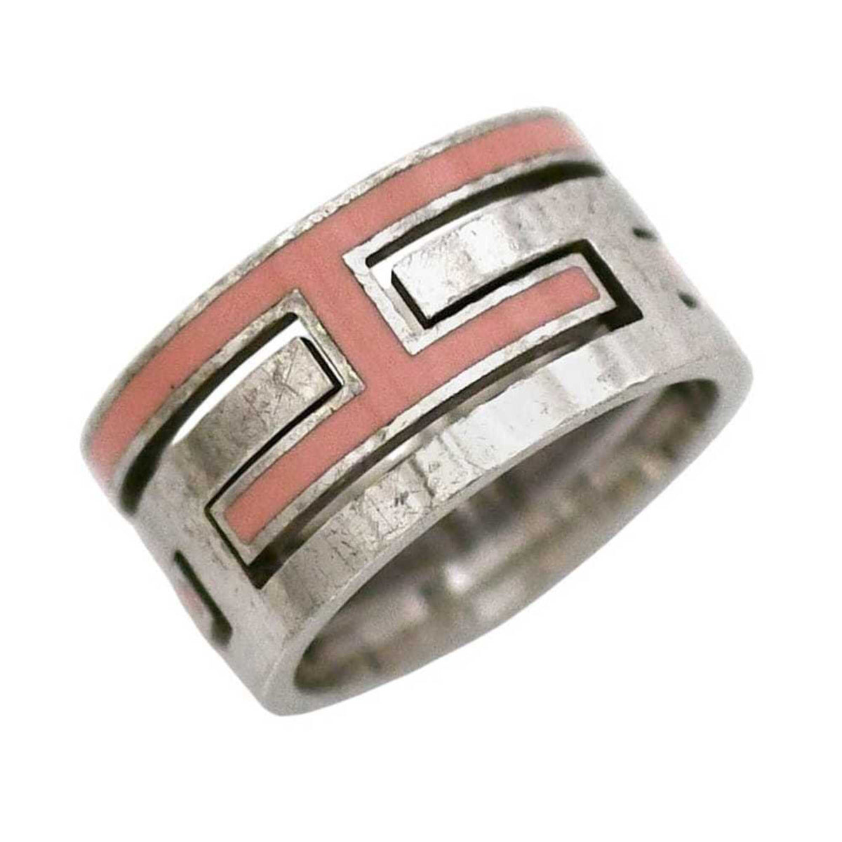 Hermes Silver Pink Silver 925 Band Ring (Pre-Owned)