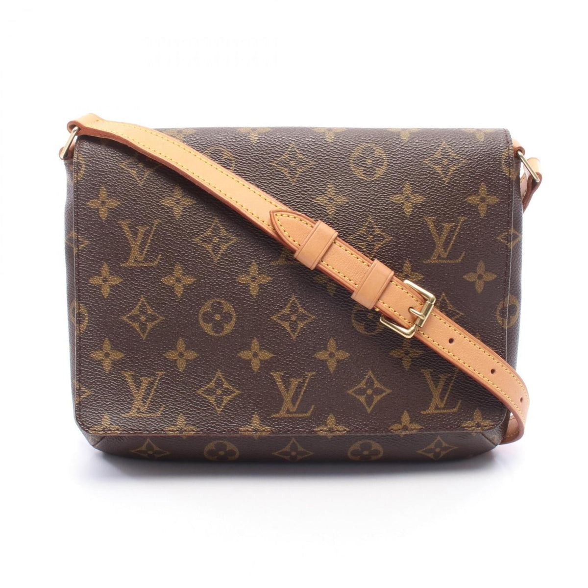 Louis Vuitton Brown Coated Canvas Leather Handbag Shoulder Bag (Pre-Owned)