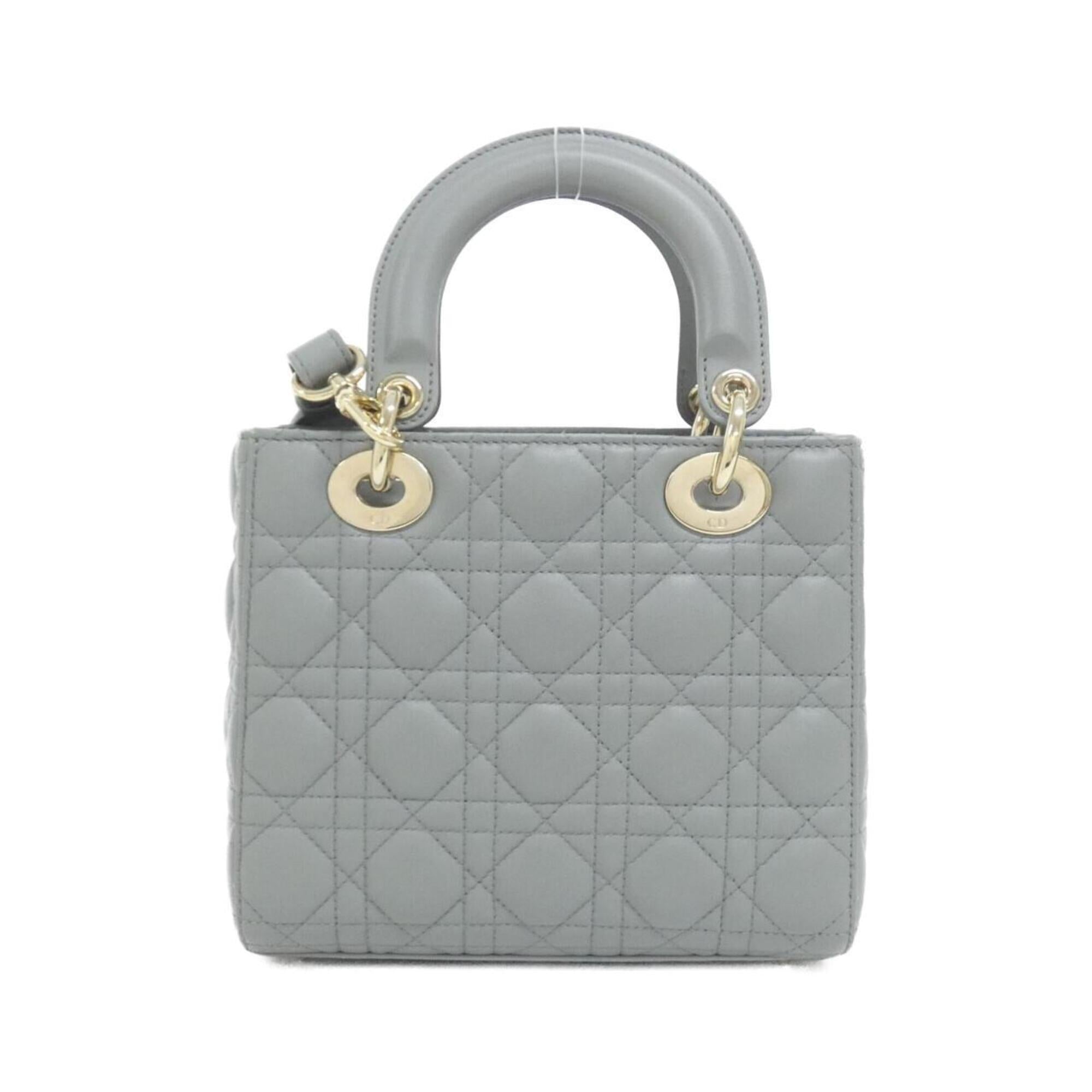 Christian Dior Gray Leather Handbag (Pre-Owned)