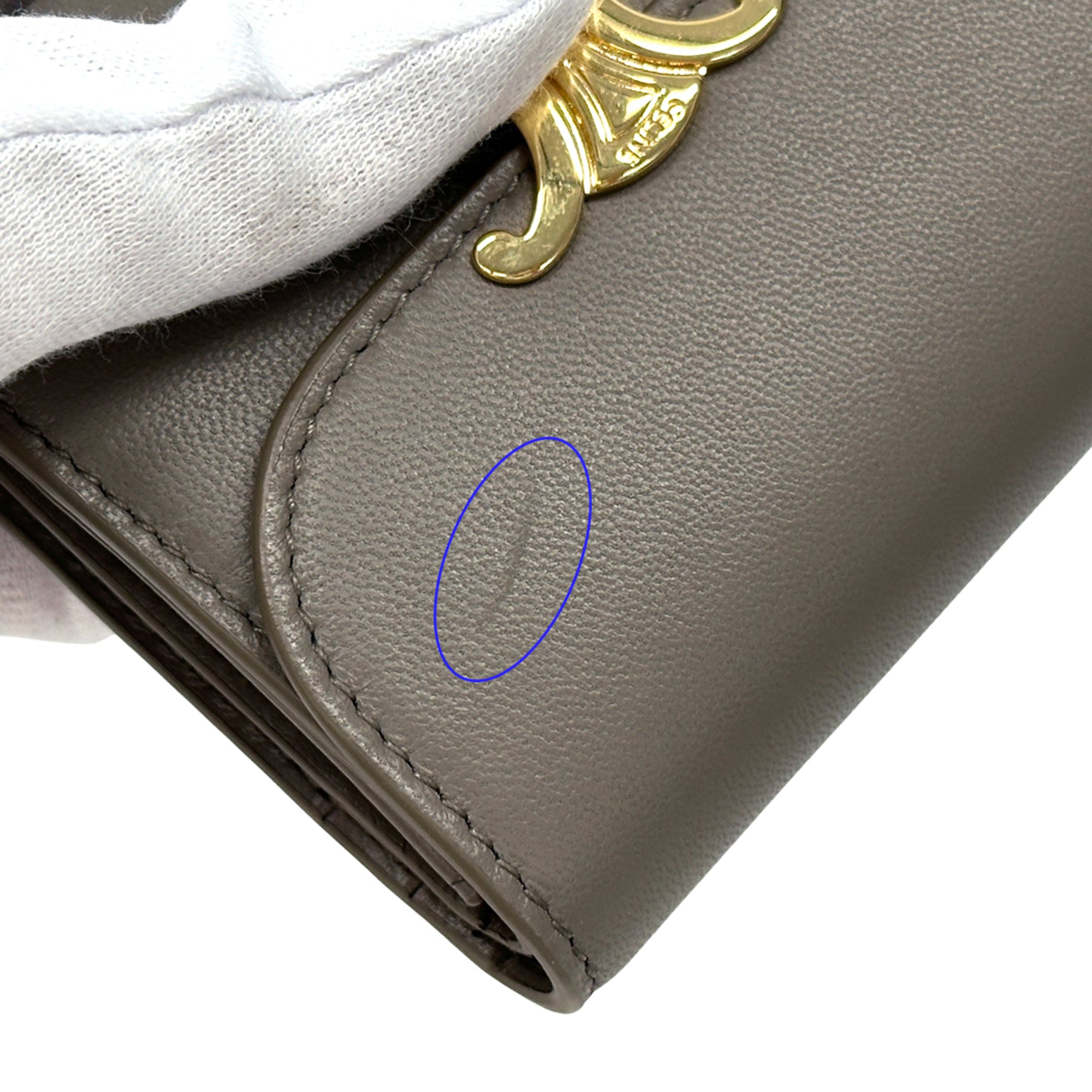 Celine Gray Leather Wallet (Bi-Fold) (Pre-Owned)