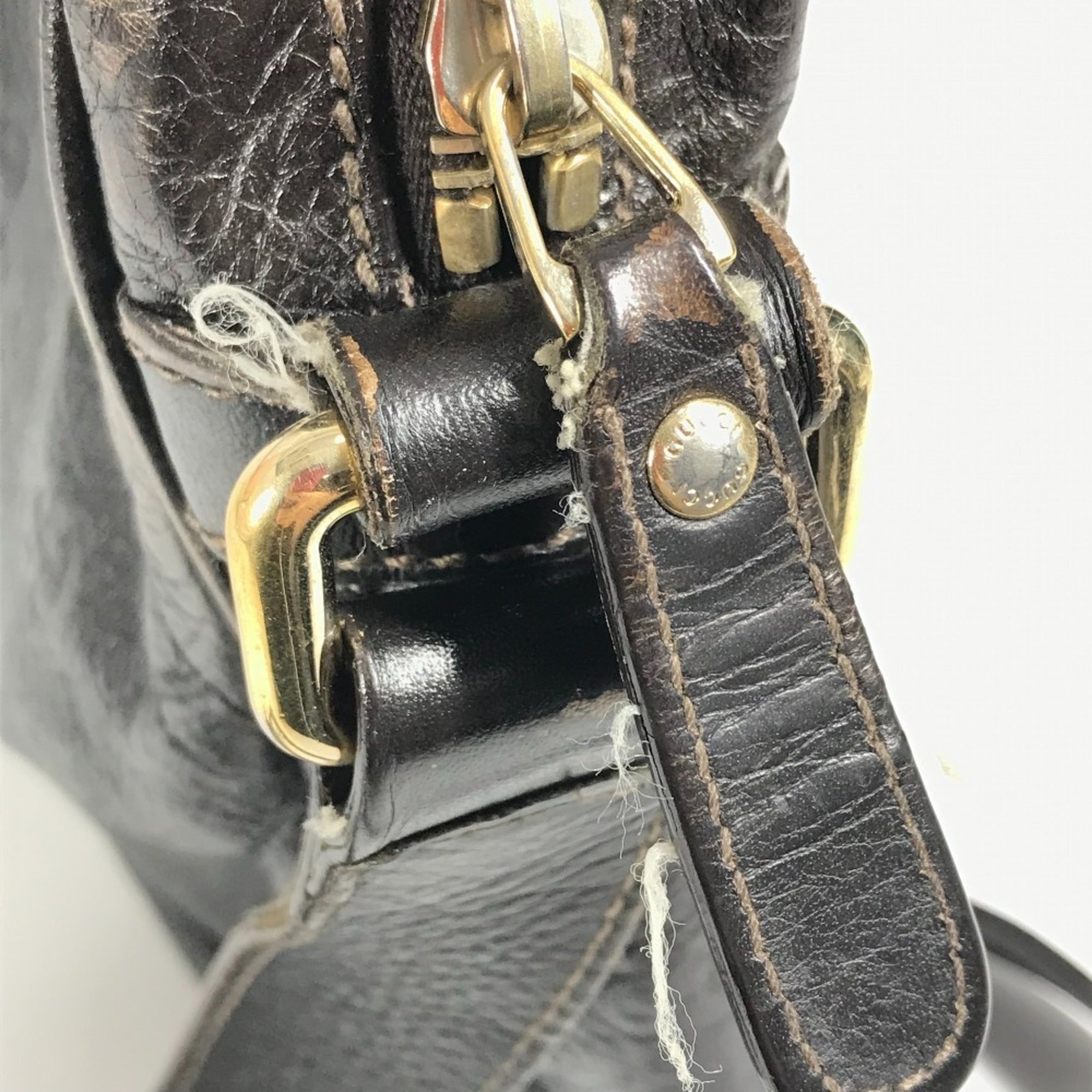Gucci Brown Leather Pochette Shoulder Bag (Pre-Owned)