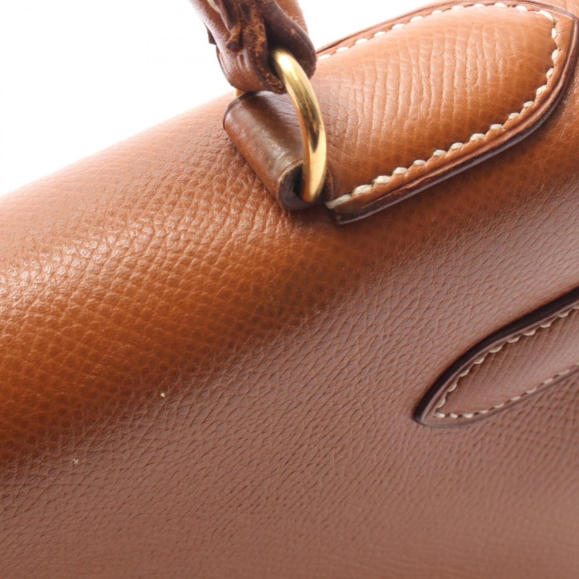 Hermes Brown Courchevel Leather Handbag (Pre-Owned)