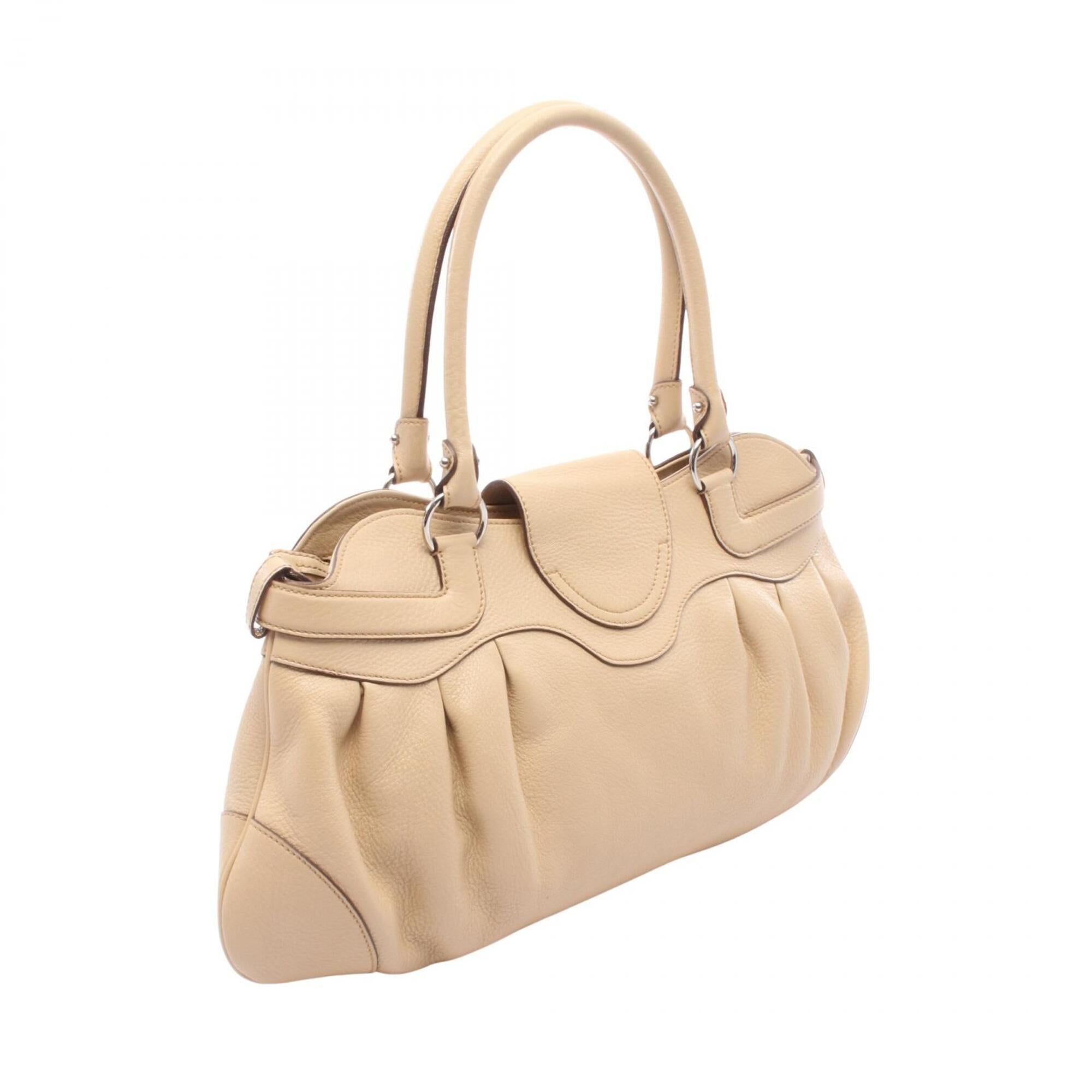 Salvatore Ferragamo Beige Leather Handbag (Pre-Owned)