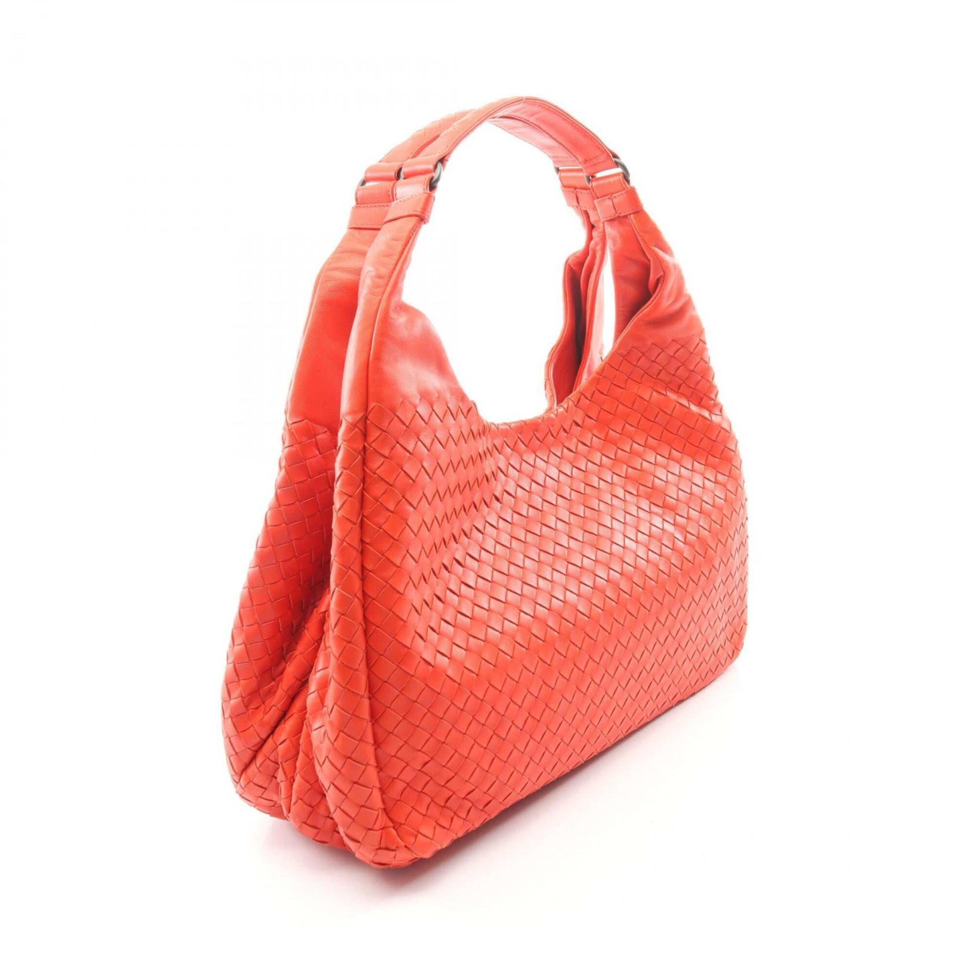 Bottega Veneta Red Color Leather Handbag Shoulder Bag (Pre-Owned)