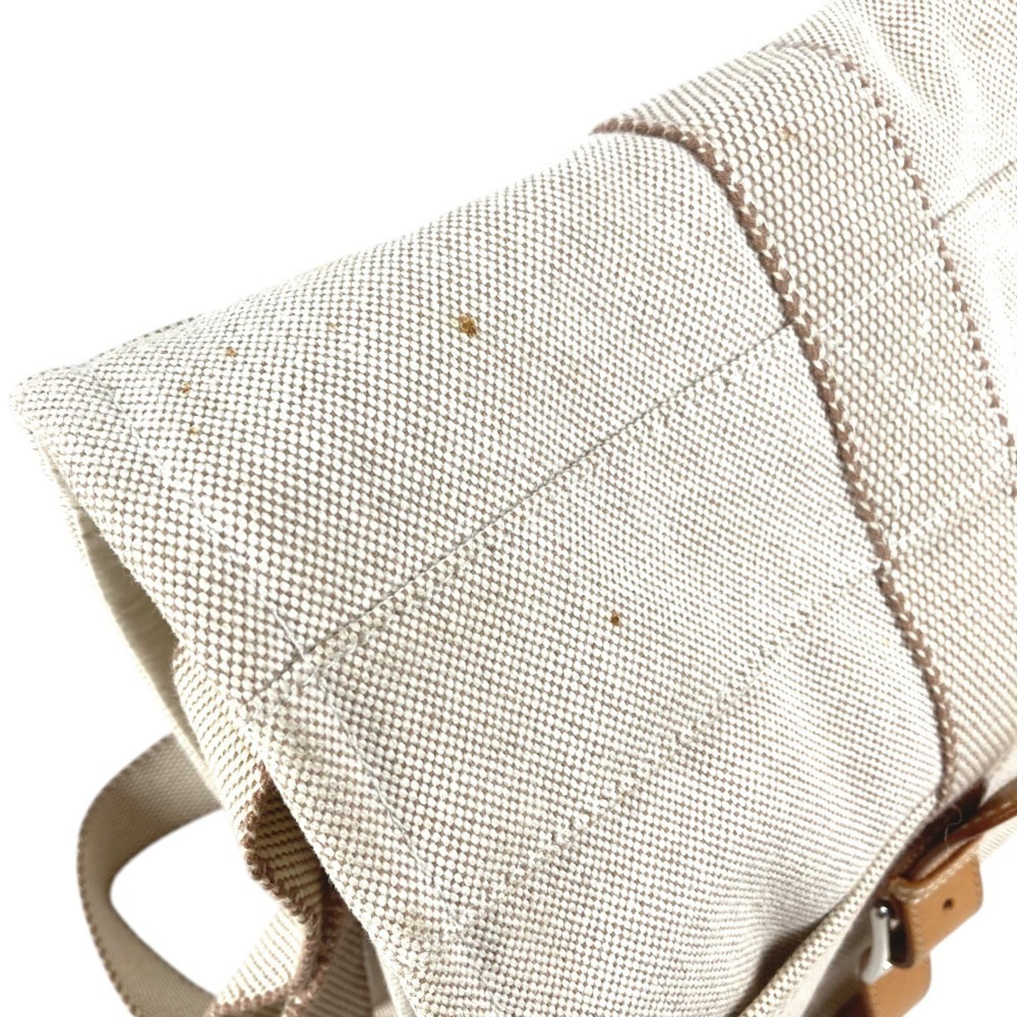 Hermes Beige Cotton Leather Shoulder Bag (Pre-Owned)