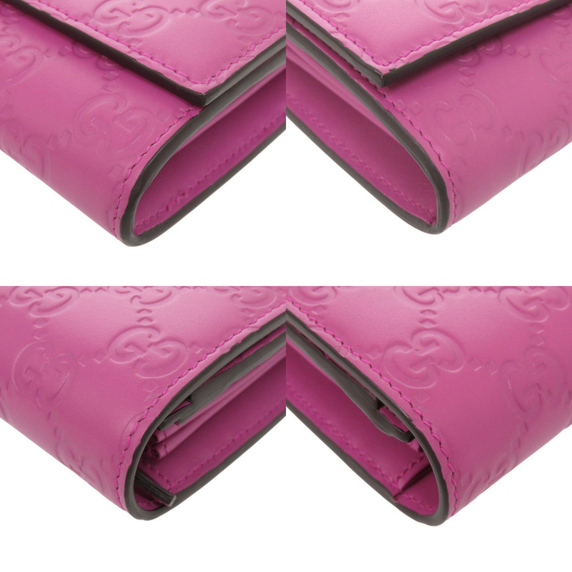 Gucci Purple Leather Long Wallet (Bi-Fold) (Pre-Owned)