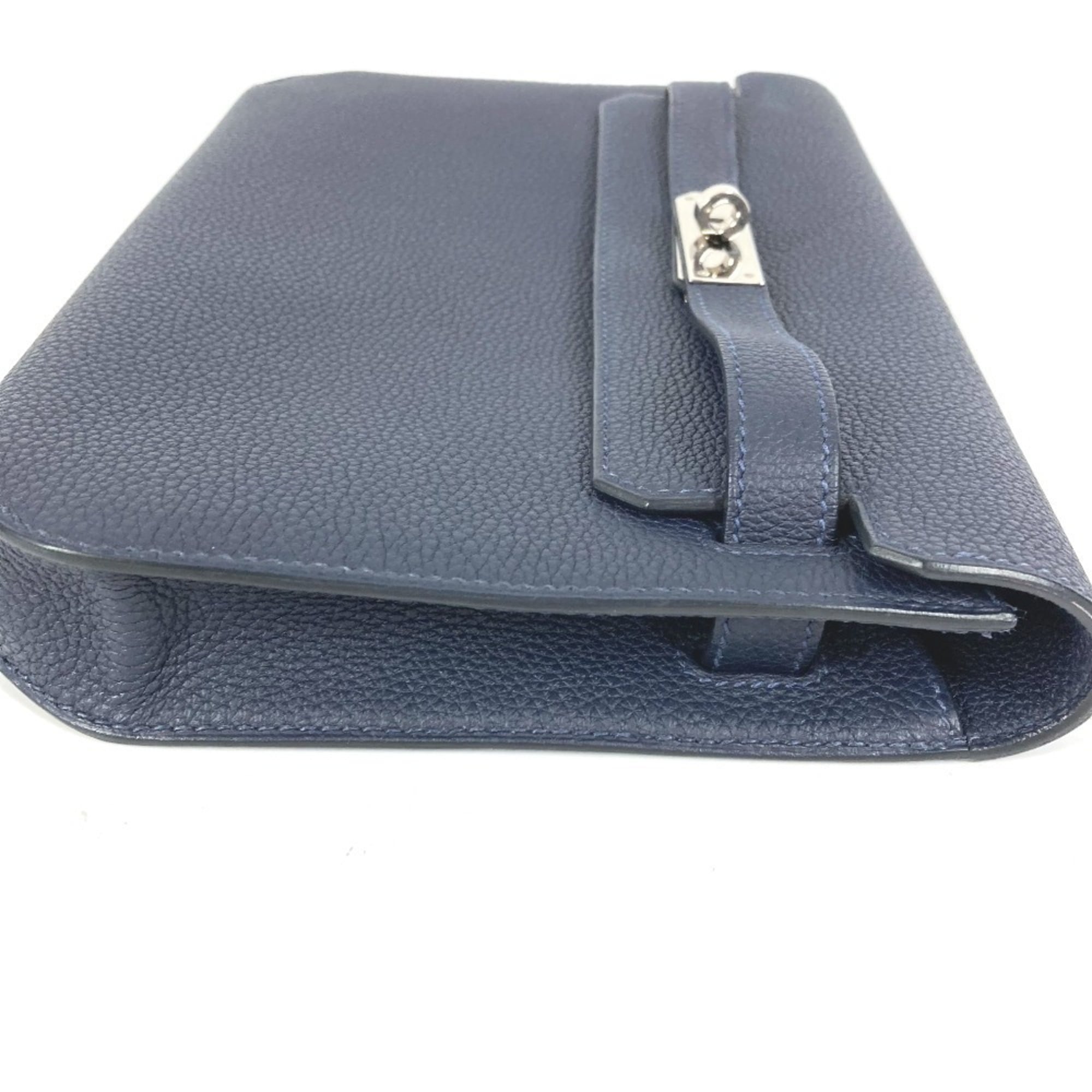 Hermes Kelly Navy Togo Leather Clutch Bag (Pre-Owned)