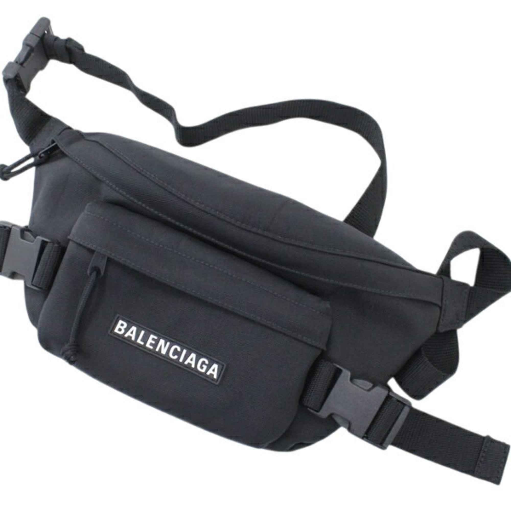Balenciaga Black Nylon Fanny Pack Sling Bag (Pre-Owned)