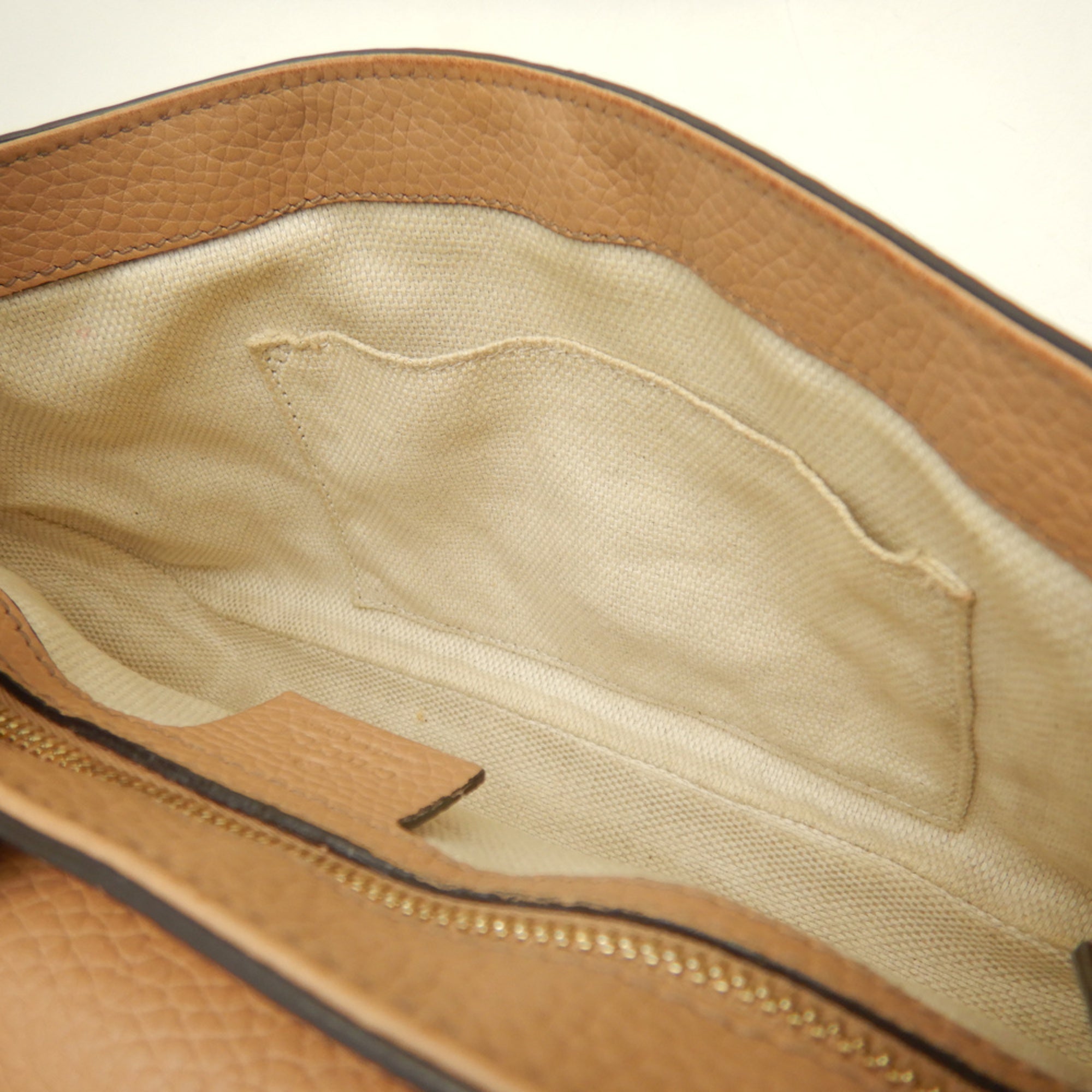 Gucci Pink Beige Leather Shoulder Bag (Pre-Owned)