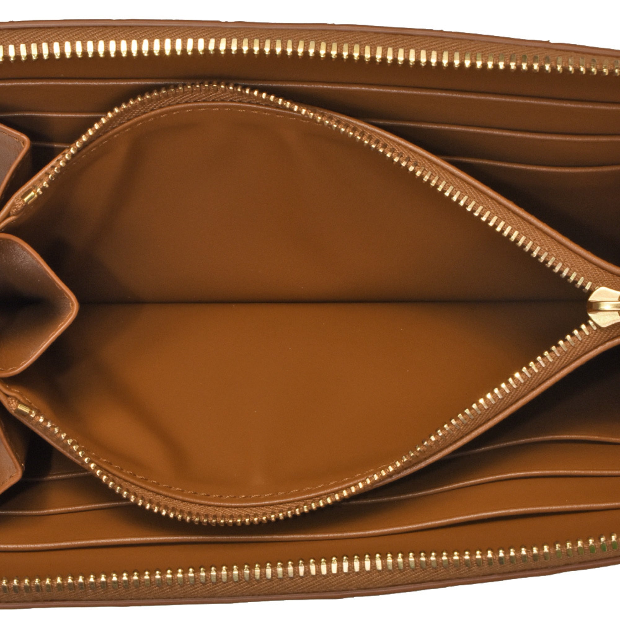 Bottega Veneta Intrecciato Brown Leather Long Wallet (Bi-Fold) (Pre-Owned)