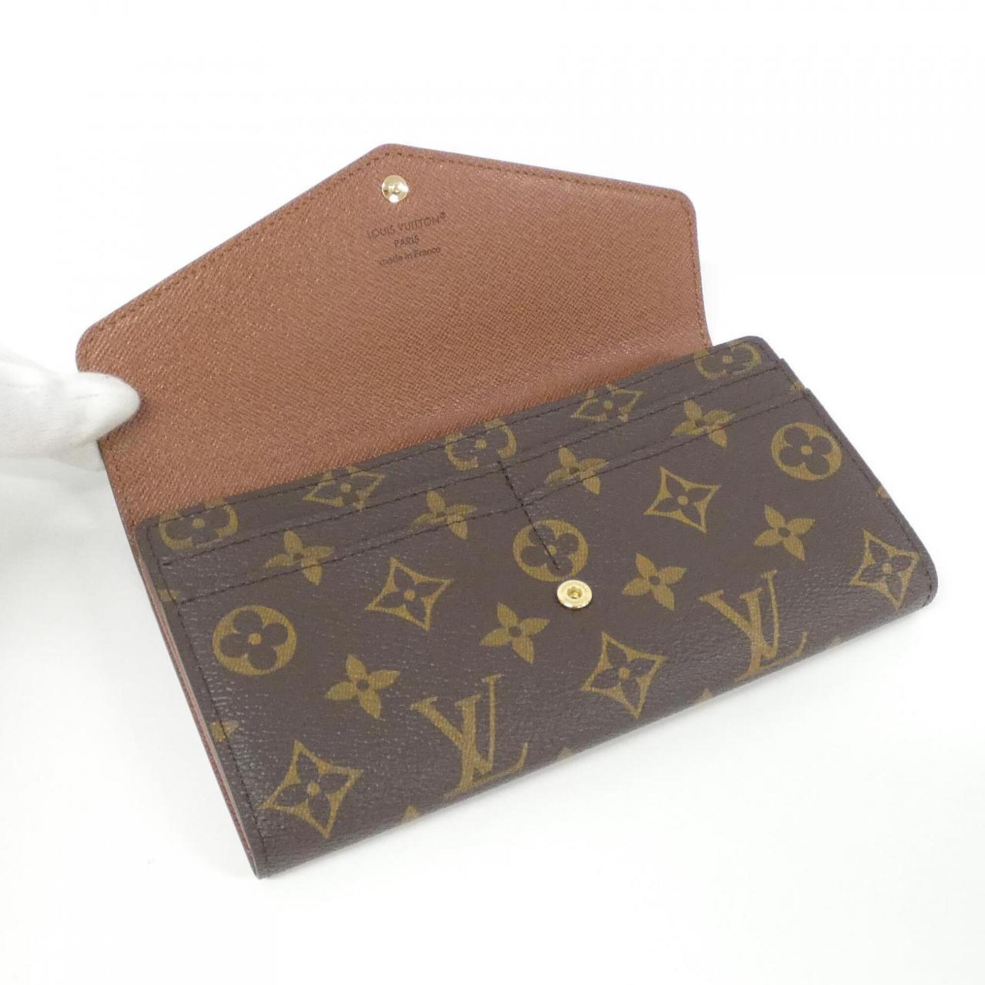 Louis Vuitton Brown Coated Canvas Long Wallet (Bi-Fold) (Pre-Owned)