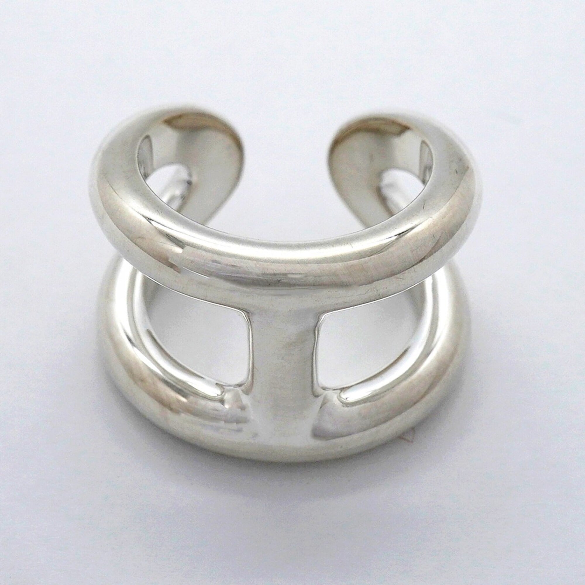 Hermes Silver 925 Band Ring (Pre-Owned)