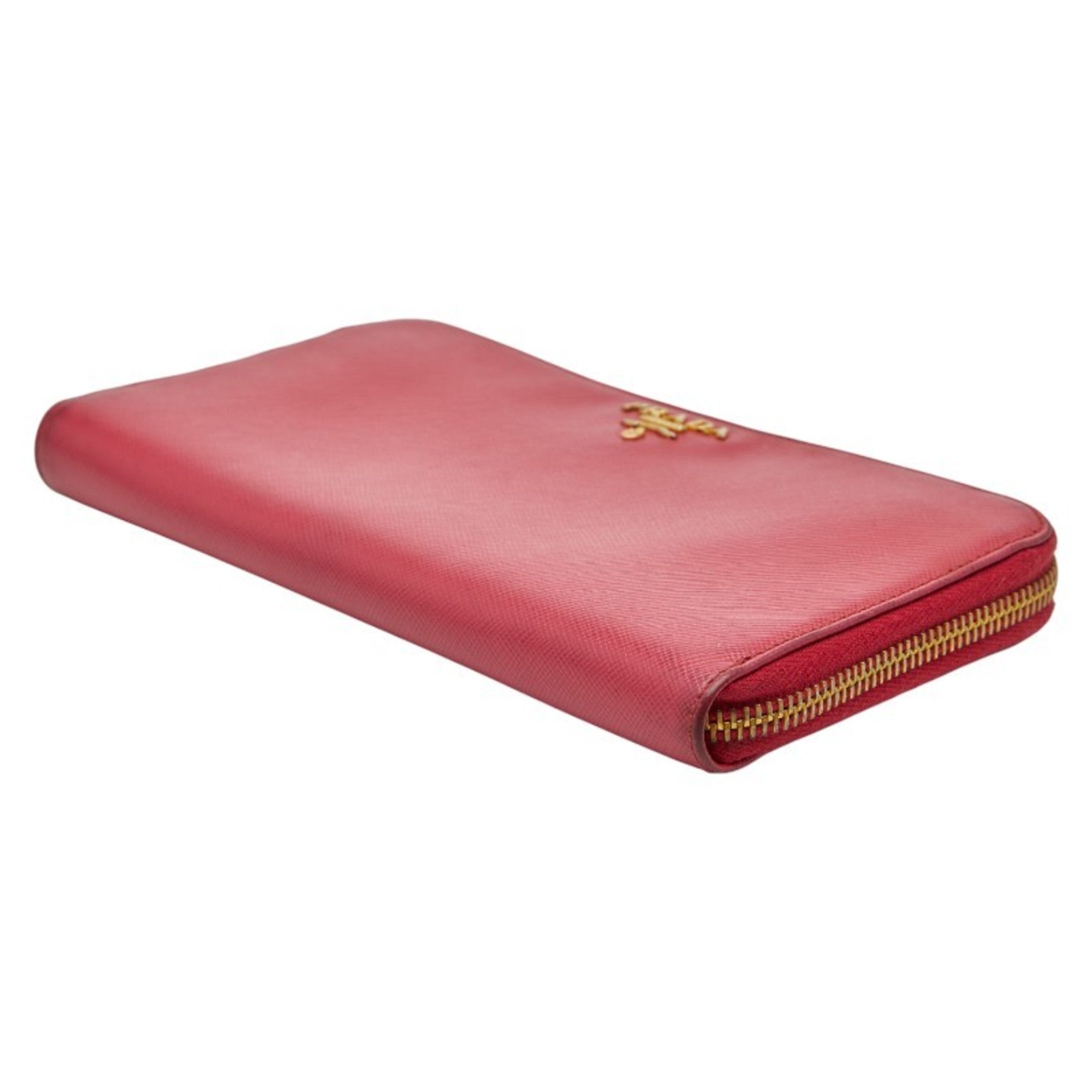 Prada Pink Leather Long Wallet (Bi-Fold) (Pre-Owned)