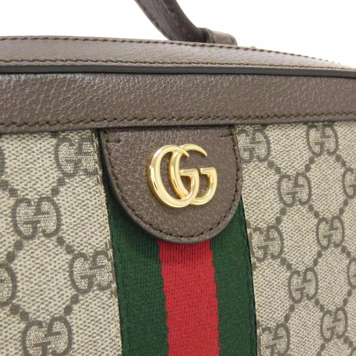 Gucci Ophidia Beige Brown Gg Supreme Handbag (Pre-Owned)