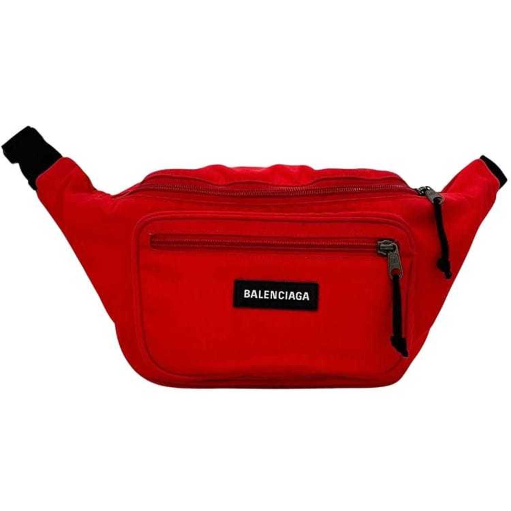 Balenciaga Red Color Canvas Sling Bag (Pre-Owned)
