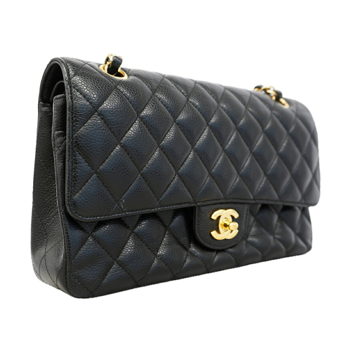 Chanel Black Grained Calfskin Shoulder Bag (Pre-Owned)