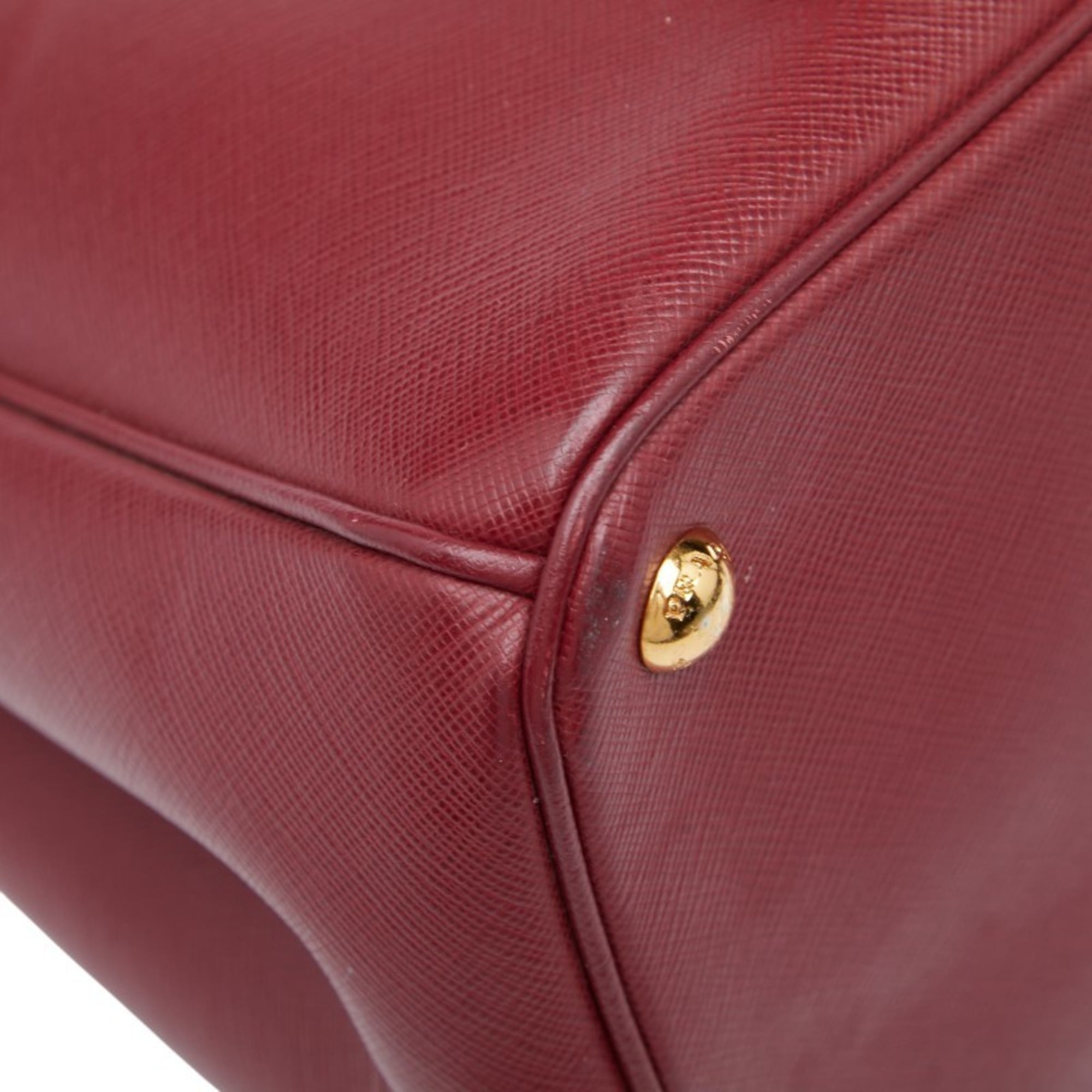 Prada Bordeaux Red Color Wine Leather Handbag Shoulder Bag (Pre-Owned)
