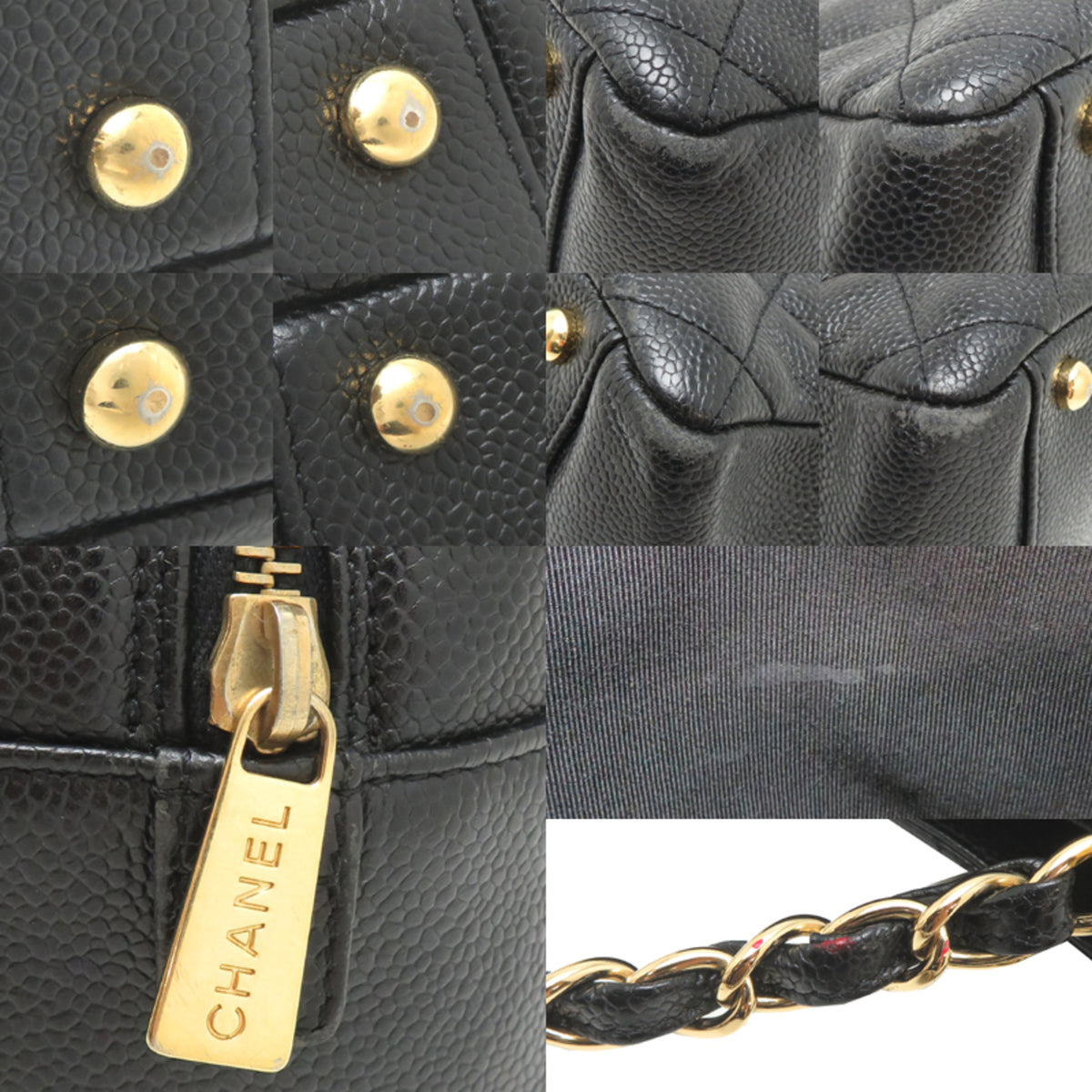 Chanel Black Grained Calfskin Tote Bag (Pre-Owned)