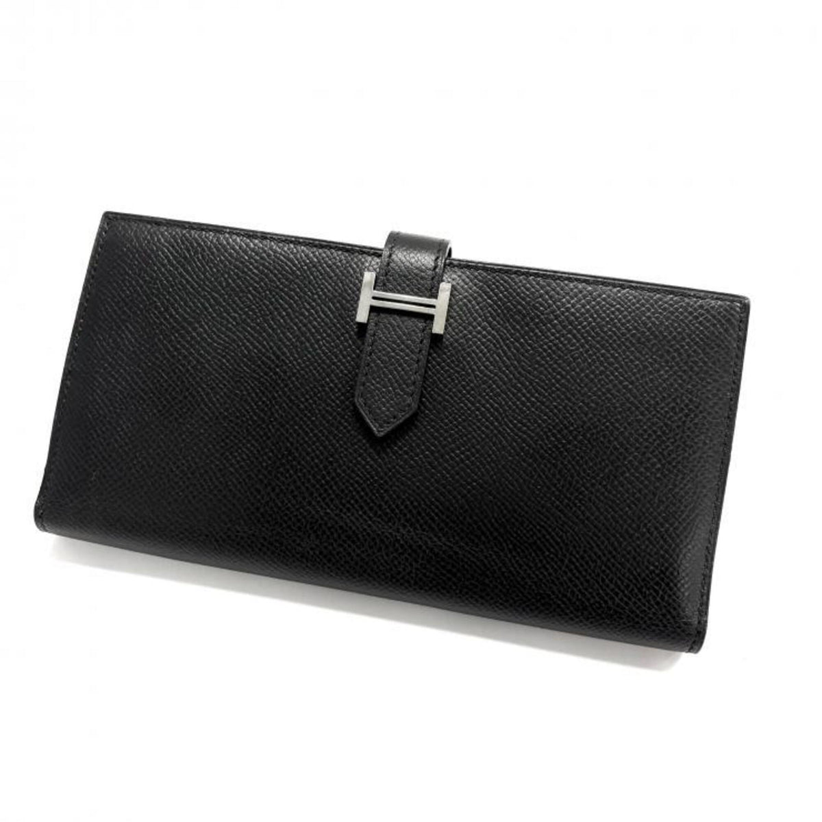 Hermes Black Epsom Leather Long Wallet (Bi-Fold) (Pre-Owned)