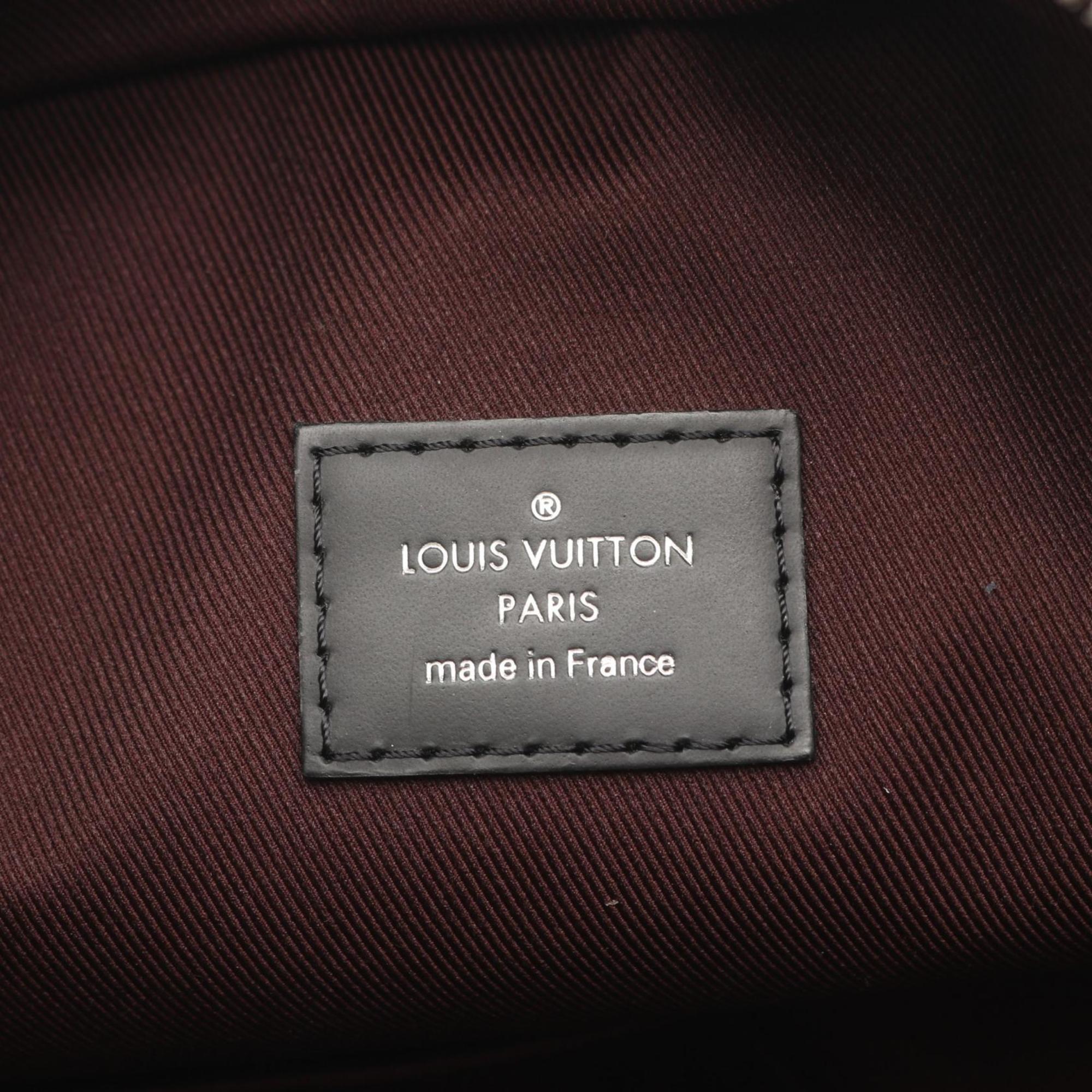 Louis Vuitton Black Brown Coated Canvas Leather Backpack (Pre-Owned)