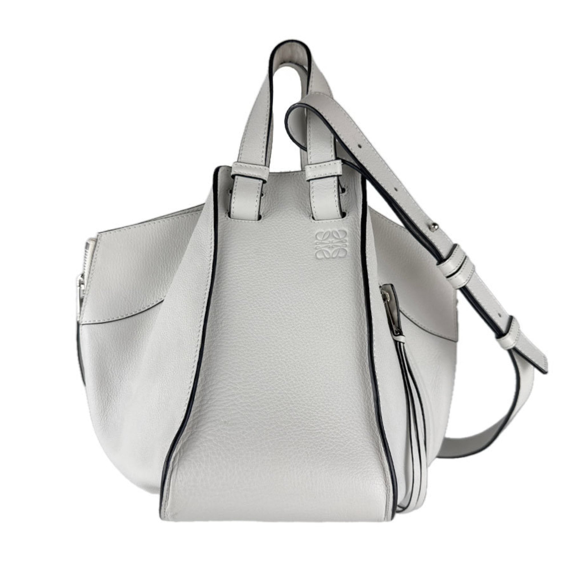 Loewe White Leather Handbag Shoulder Bag (Pre-Owned)